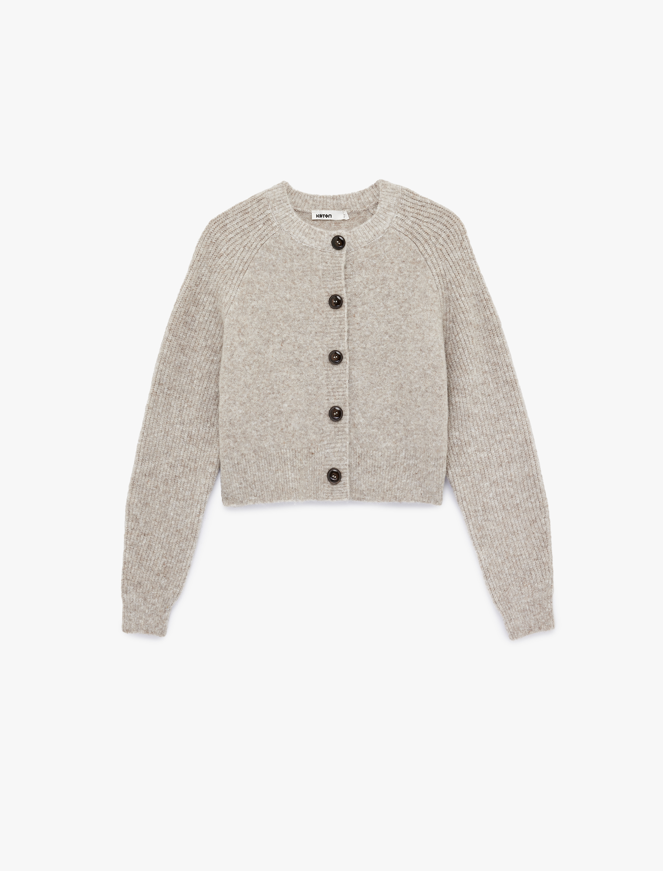   Uzun Kollu Bisiklet Yaka Düğmeli Triko Hırka