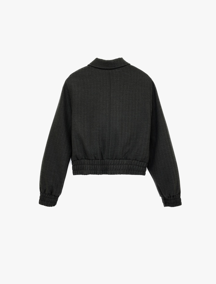  Rahat Kalıp Klasik Yaka Uzun Kollu Düğmeli Ceket