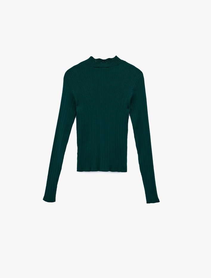  Dik Yaka Uzun Kollu Triko Kazak