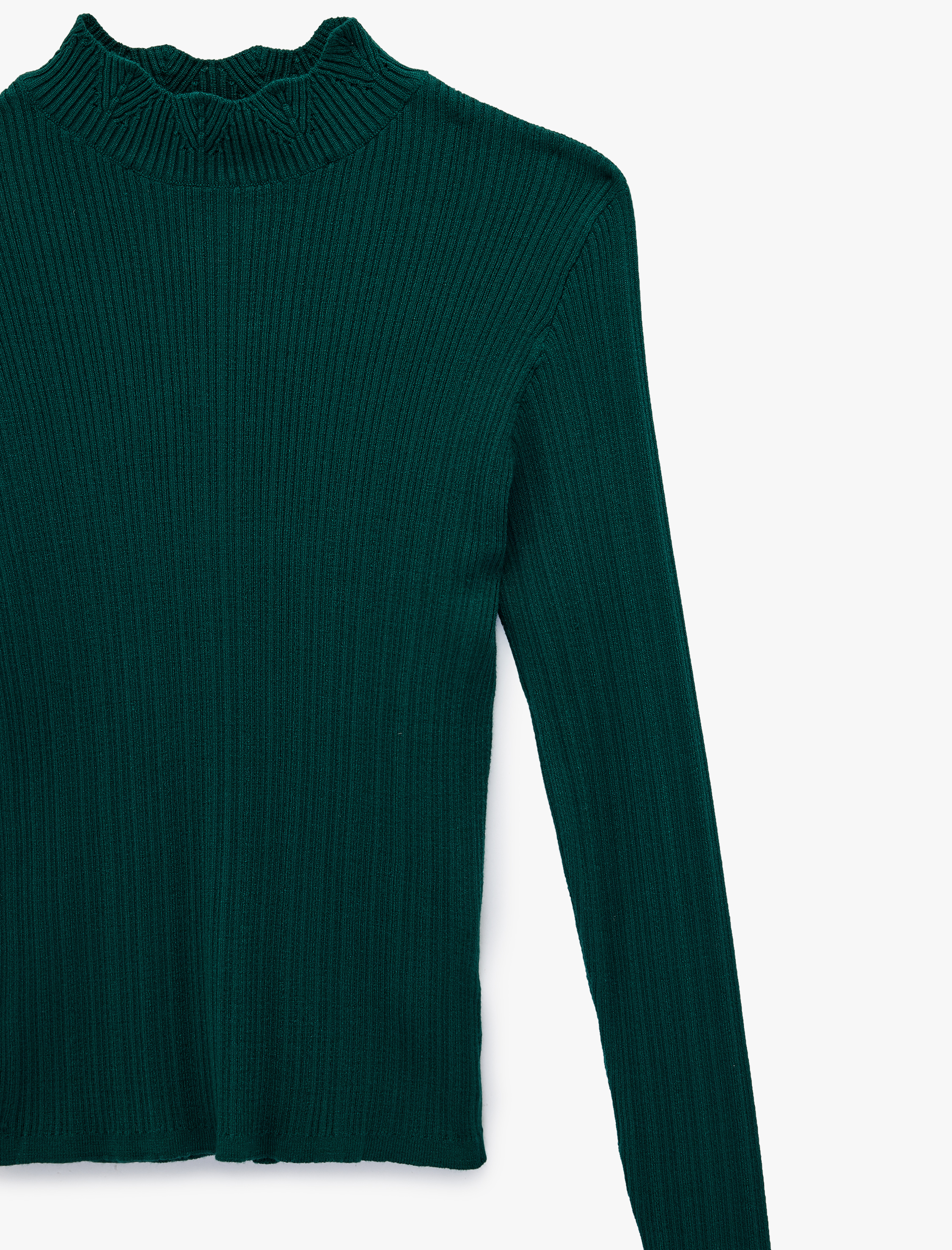   Dik Yaka Uzun Kollu Triko Kazak