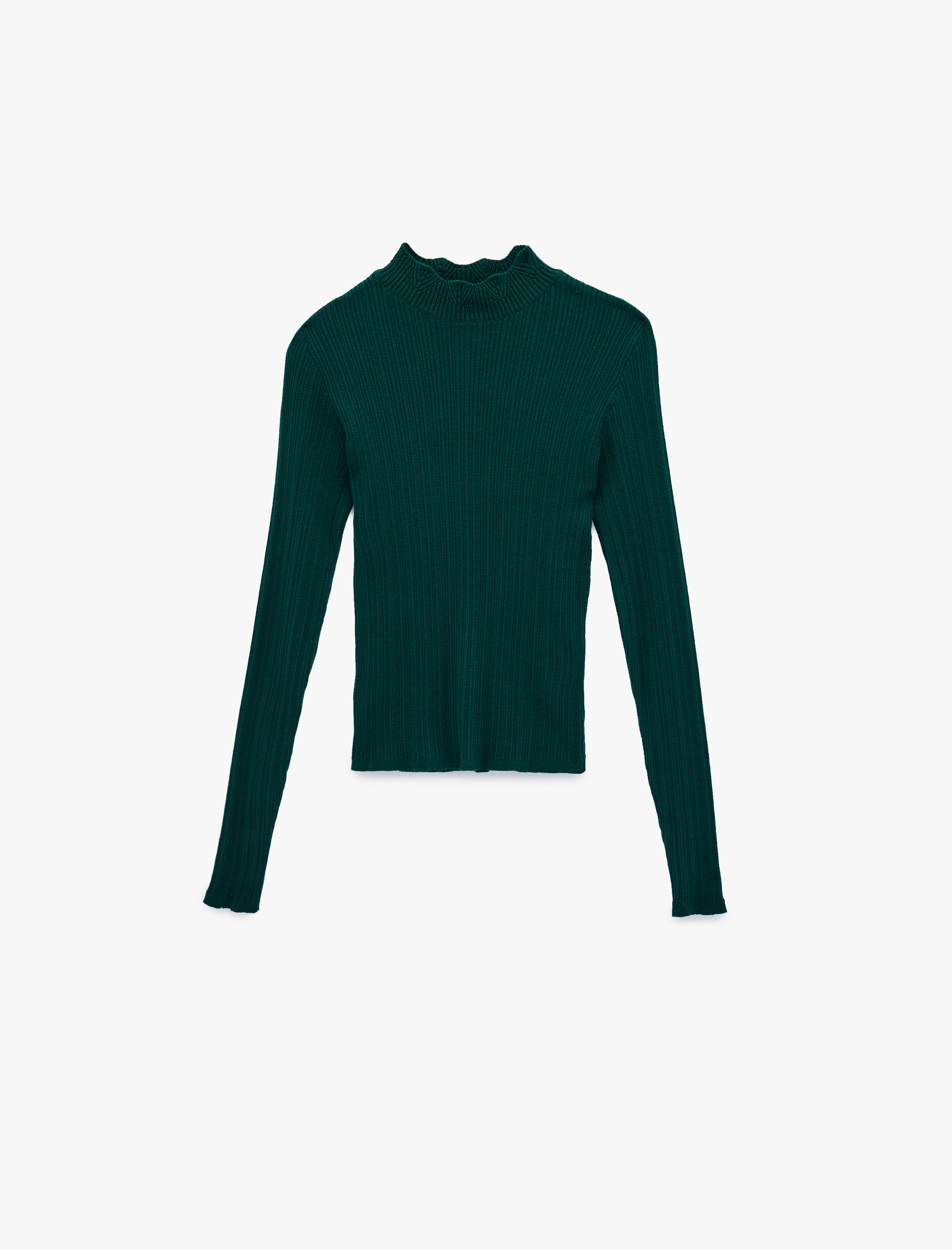   Dik Yaka Uzun Kollu Triko Kazak