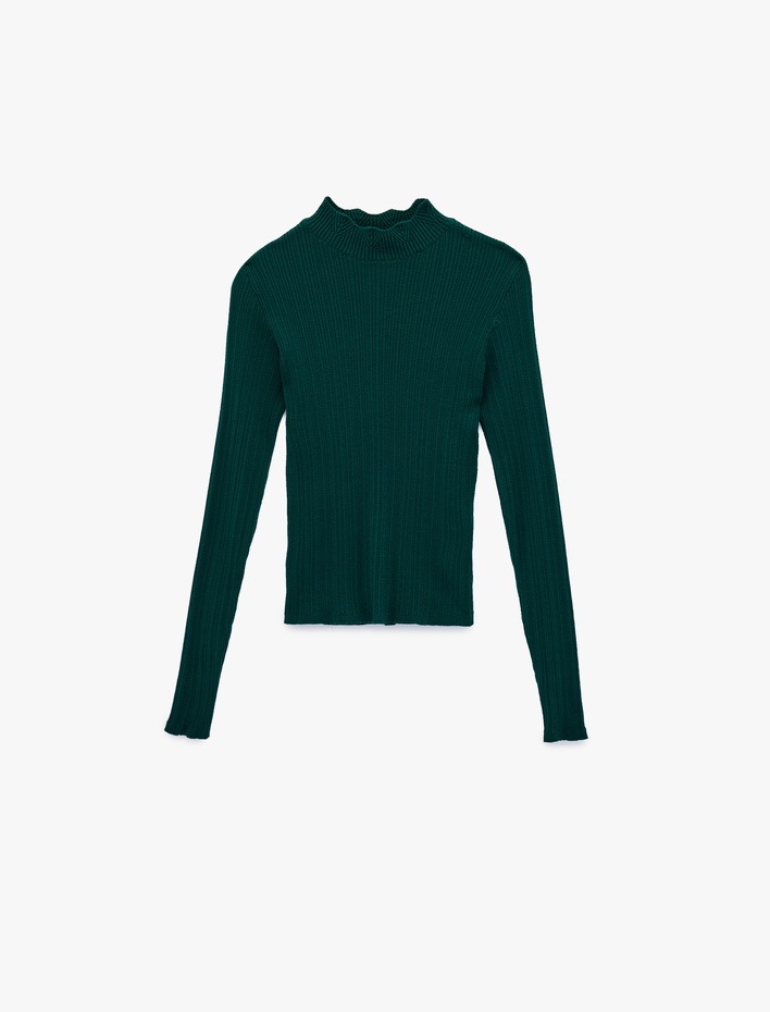  Dik Yaka Uzun Kollu Triko Kazak