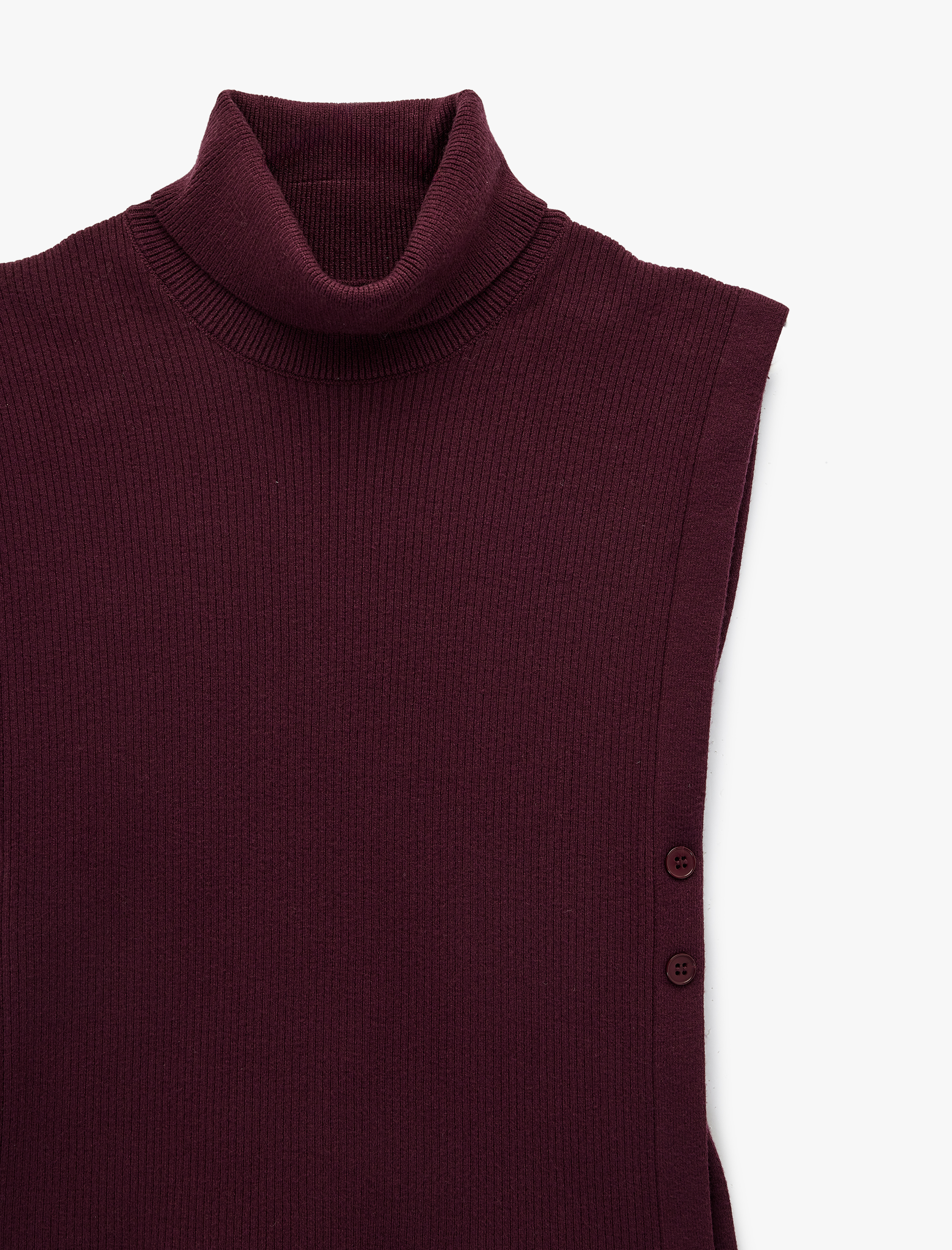   Yanları Düğme Kapama Detaylı Balıkçı Yaka Süveter