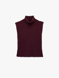 Yanları Düğme Kapama Detaylı Balıkçı Yaka Süveter