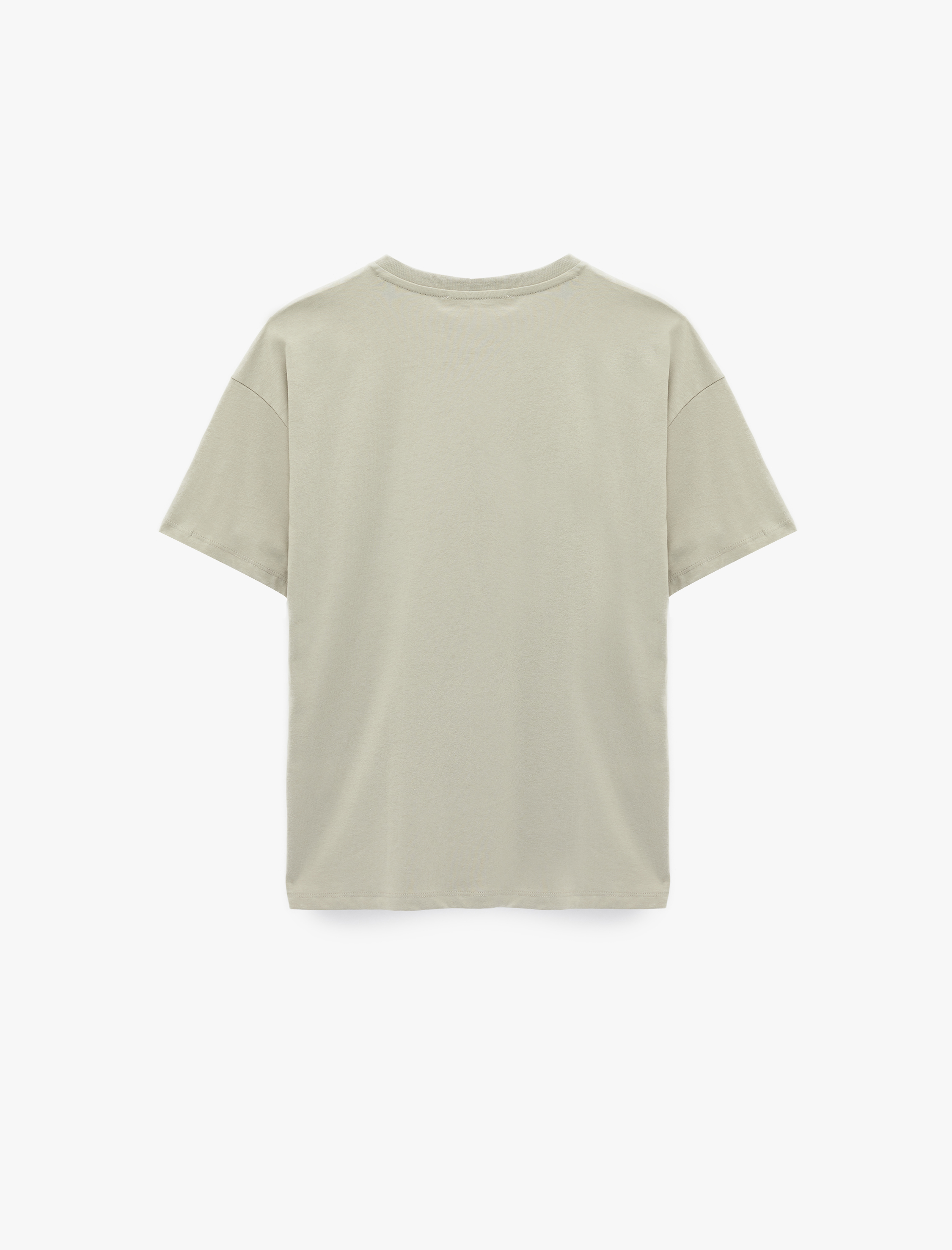   Rahat Kalıp Kısa Kollu Bisiklet Yaka Pamuklu Baskılı Tişört