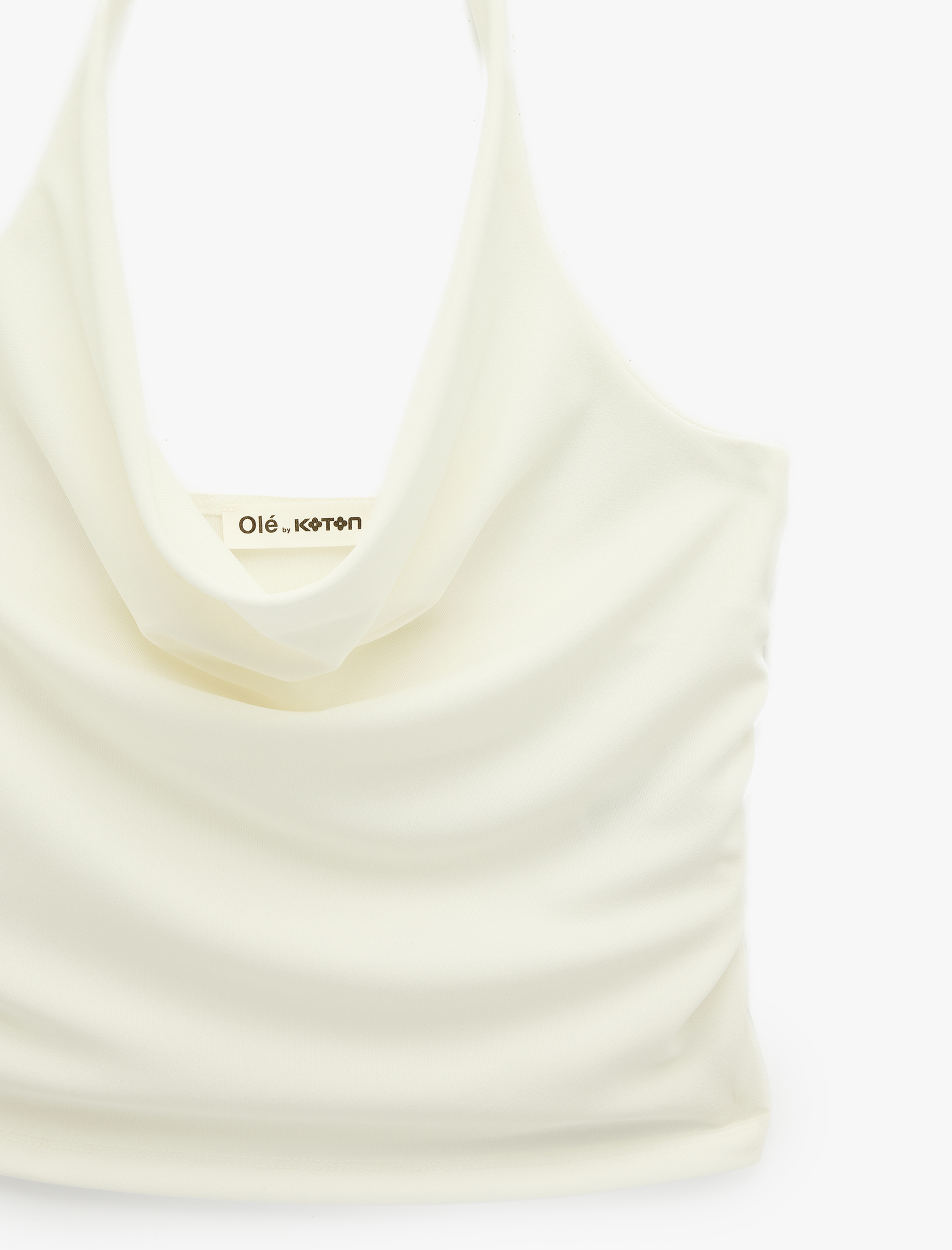   Kolsuz Degaje Yaka Slim Fit Crop Bluz