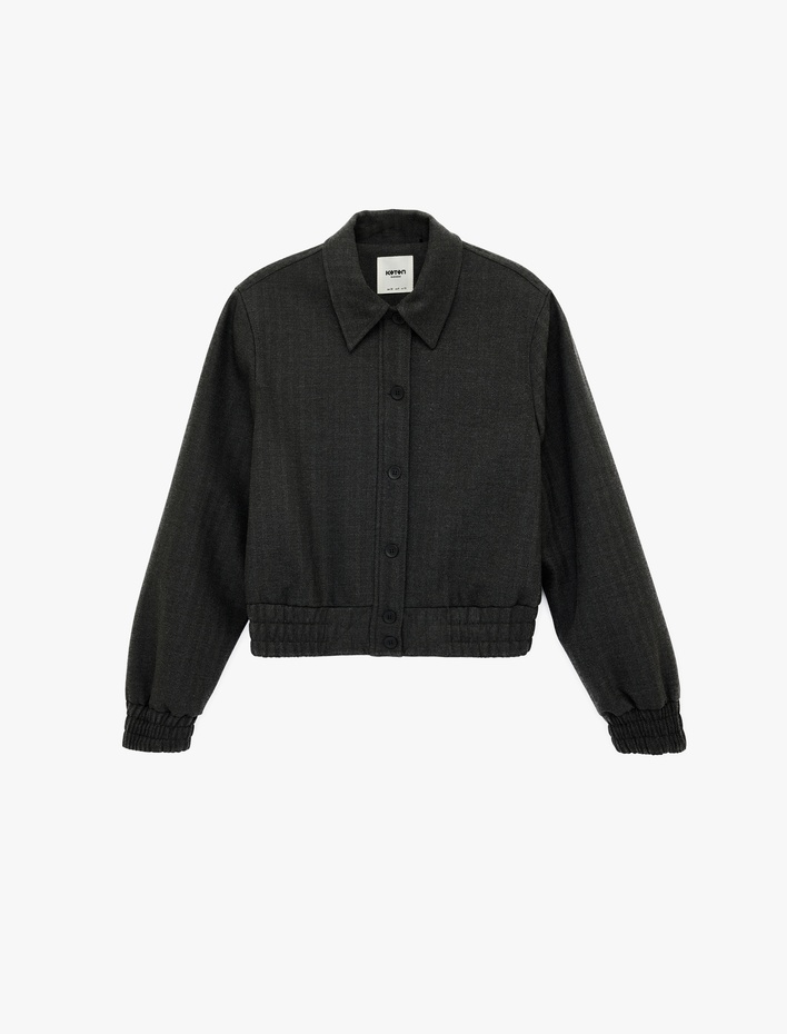  Rahat Kalıp Klasik Yaka Uzun Kollu Düğmeli Ceket