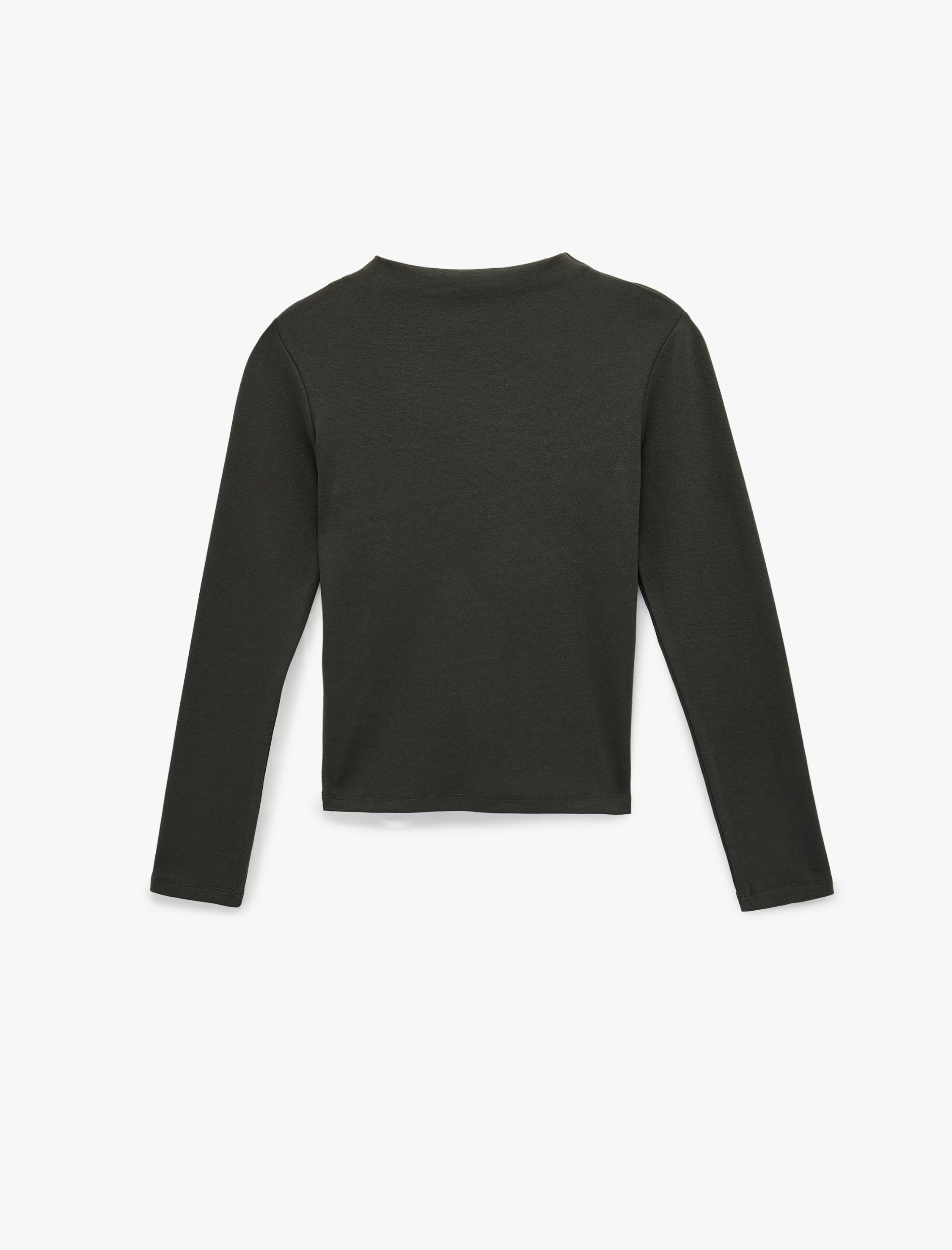   Dik Yaka Slim Fit Uzun Kollu Tişört