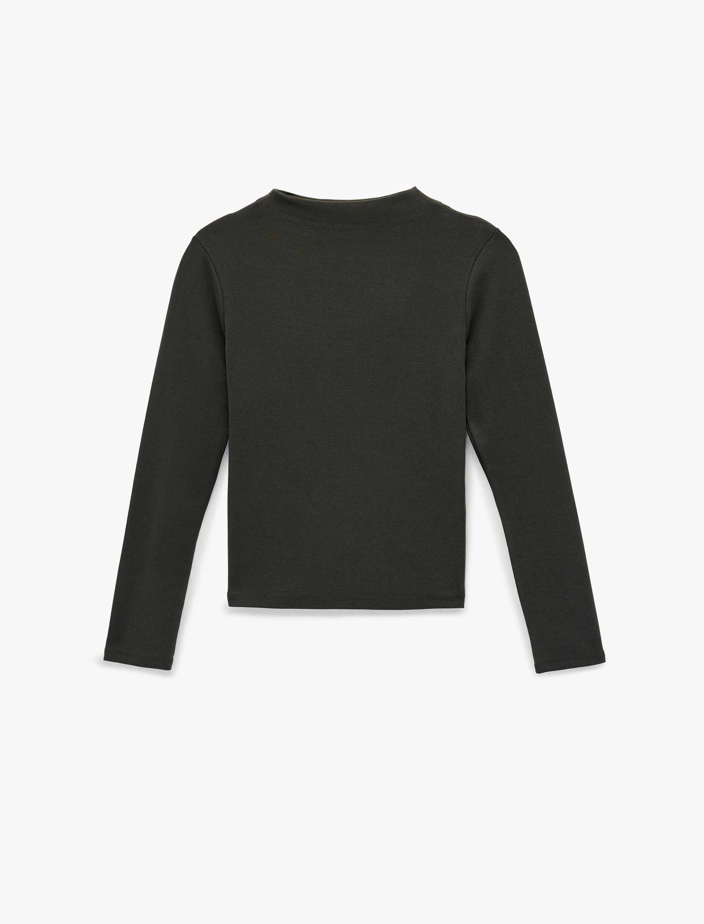   Dik Yaka Slim Fit Uzun Kollu Tişört