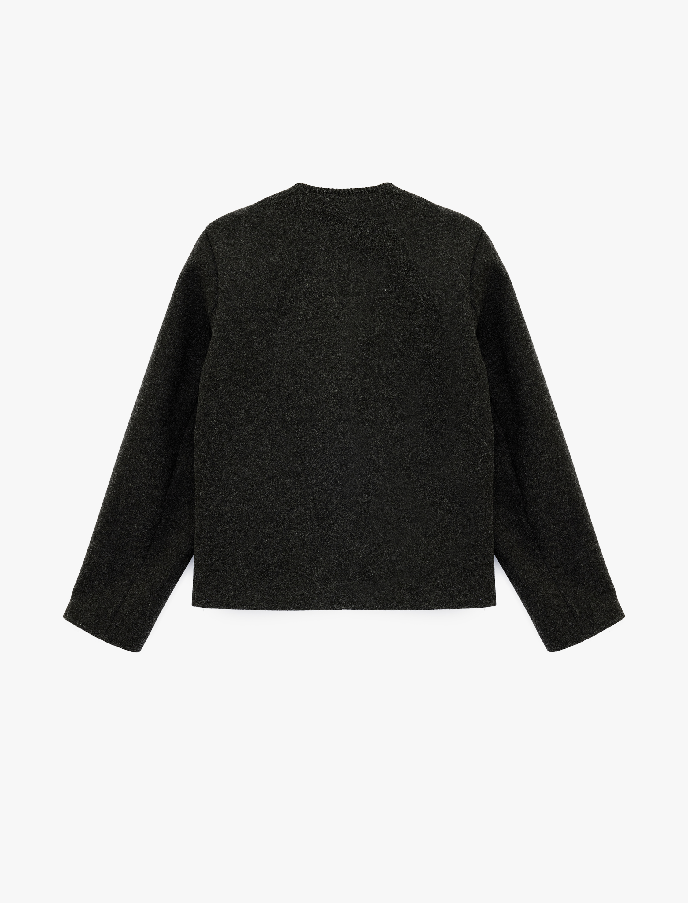   Çoban Dikişi Detaylı Düğmeli Uzun Kollu Cepli Kaşe Ceket