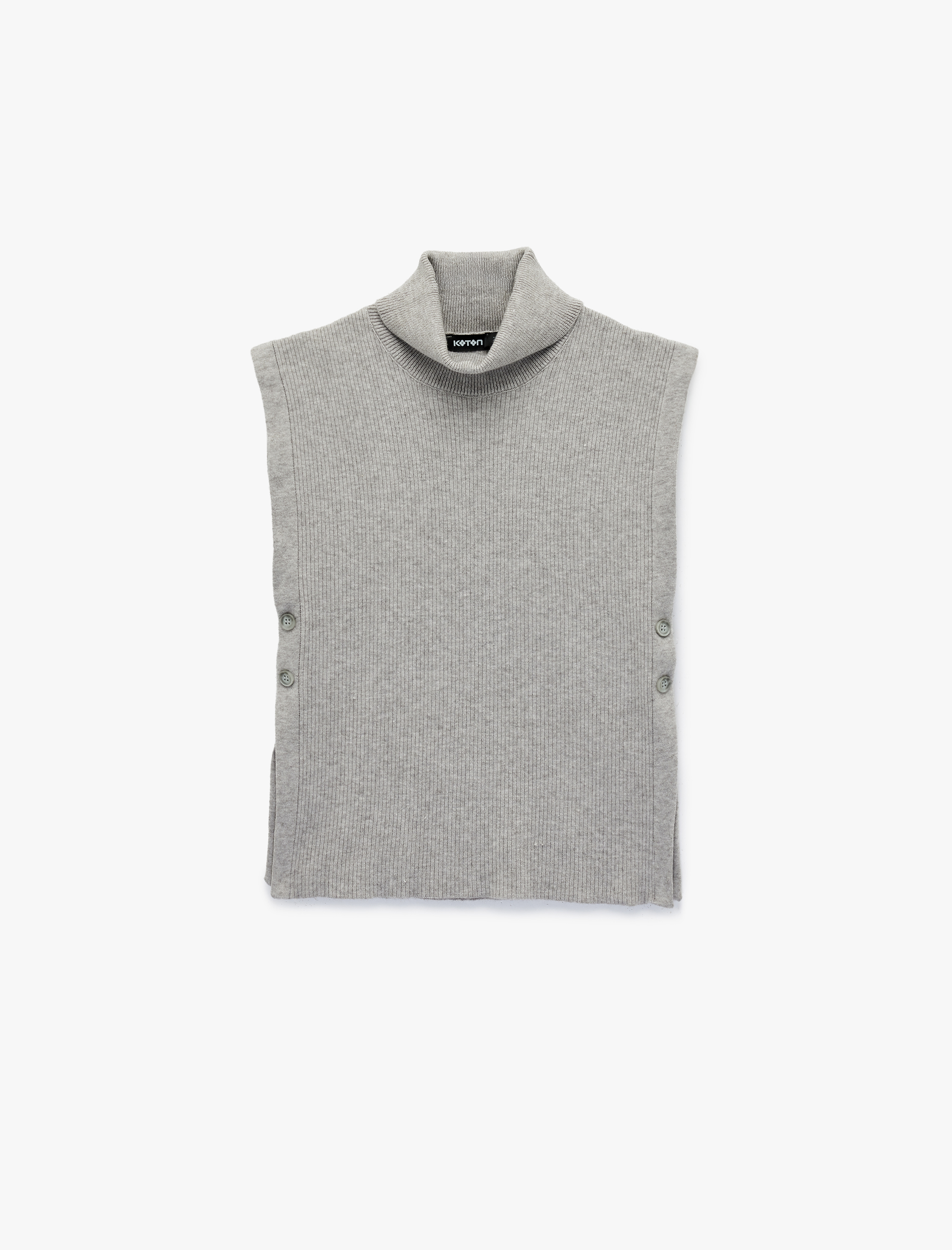   Yanları Düğme Kapama Detaylı Balıkçı Yaka Süveter