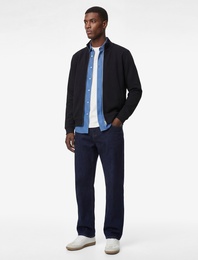 Şardonlu Uzun Kollu Cep Detaylı Basic Fermuarlı Hırka