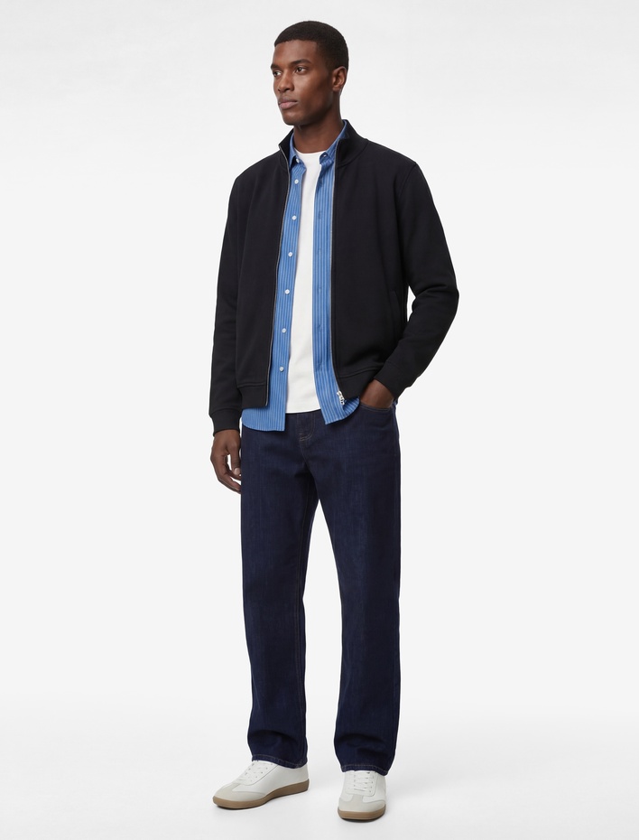  Şardonlu Uzun Kollu Cep Detaylı Basic Fermuarlı Hırka