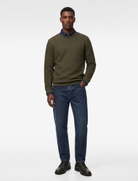 Regular Fit Uzun Kollu Dokulu Bisiklet Yaka Sweatshirt