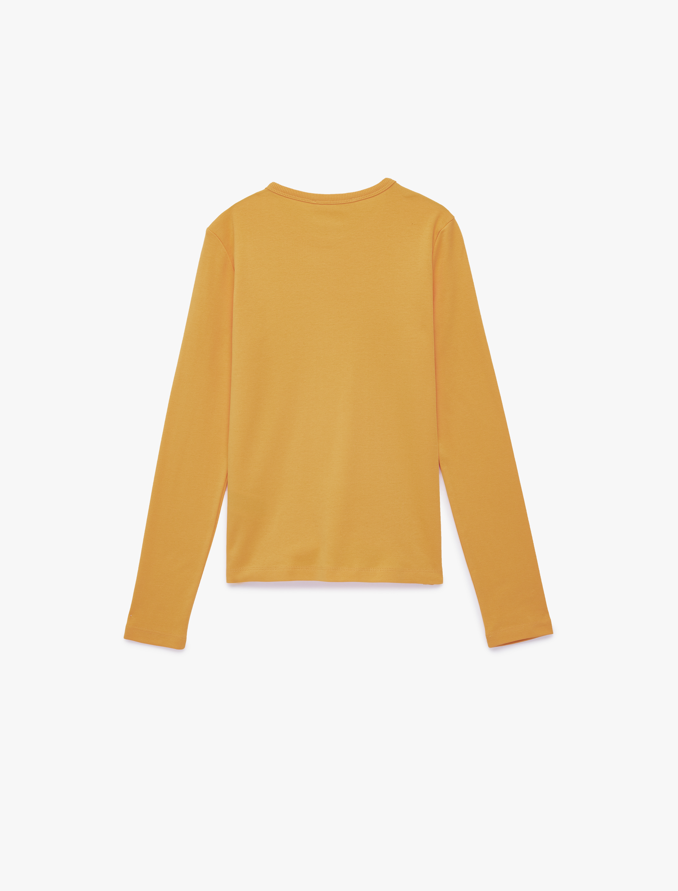   Pamuklu Uzun Kollu Bisiklet Yaka Basic Tişört