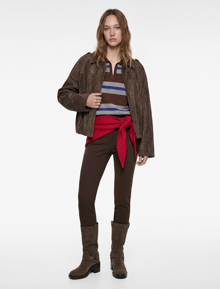  Slim Fit Pamuklu İspanyol Paça Tayt