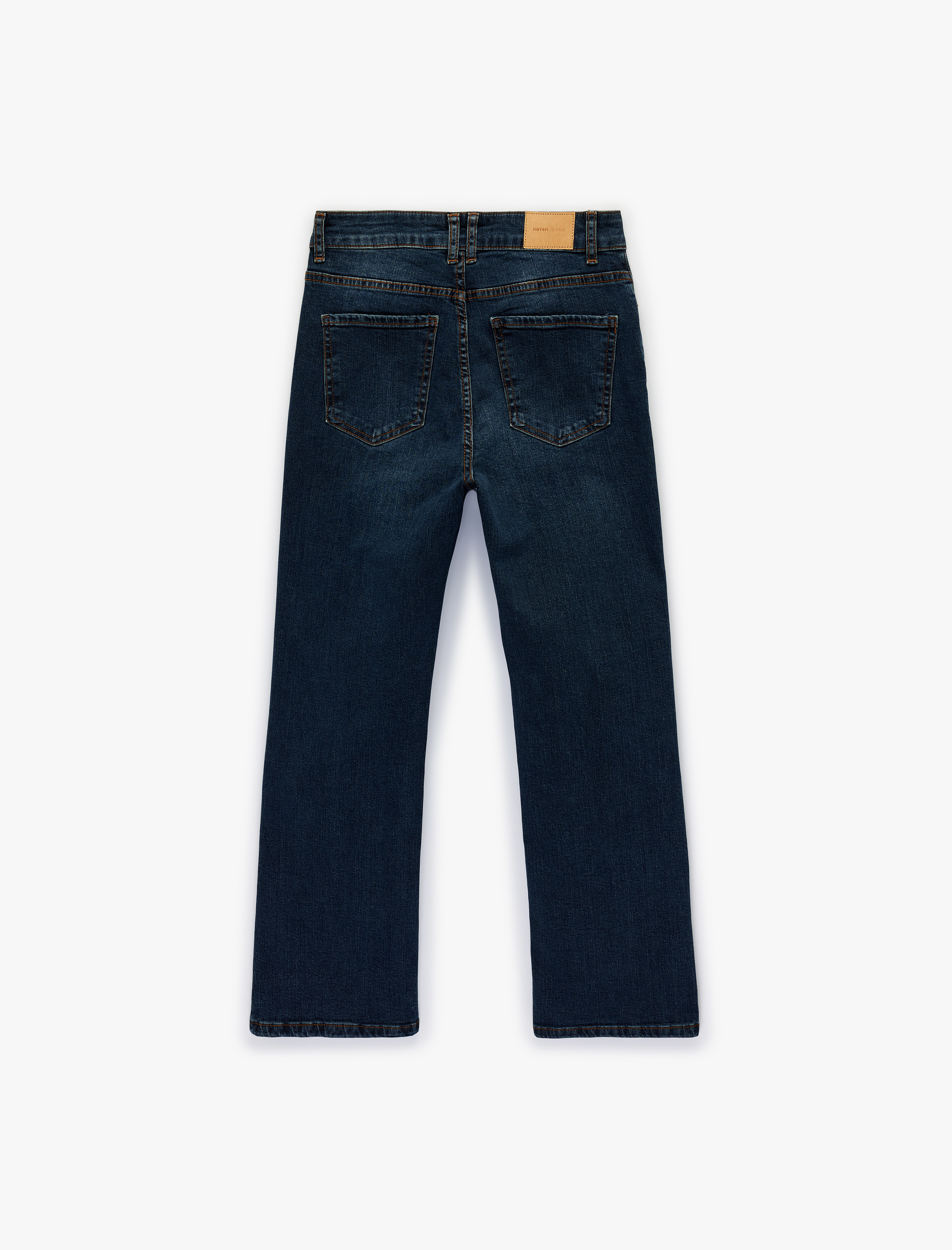   Dar Kesim Normal Bel Cepli İspanyol Paça Jean Pantolon - Flare Jeans