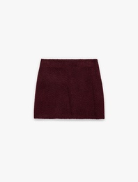 Slim Fit A Kesim Mini Tüvit Etek