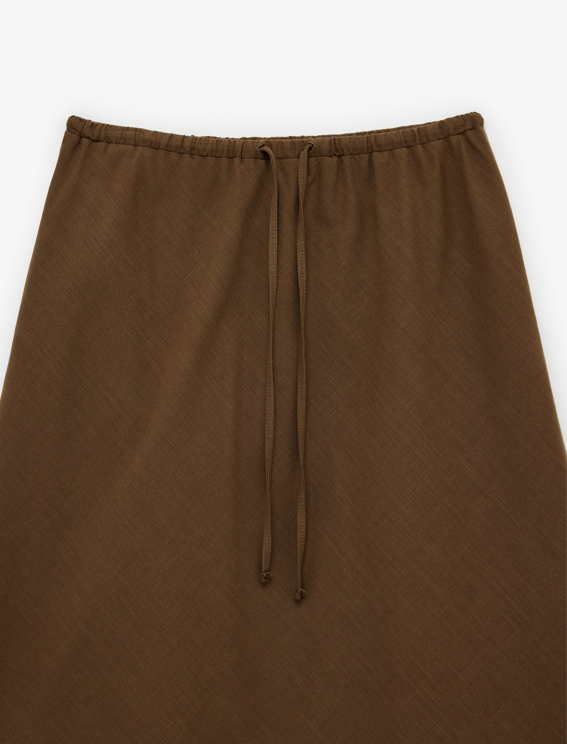   Pamuklu Beli Bağcıklı Uzun A Kesim Etek