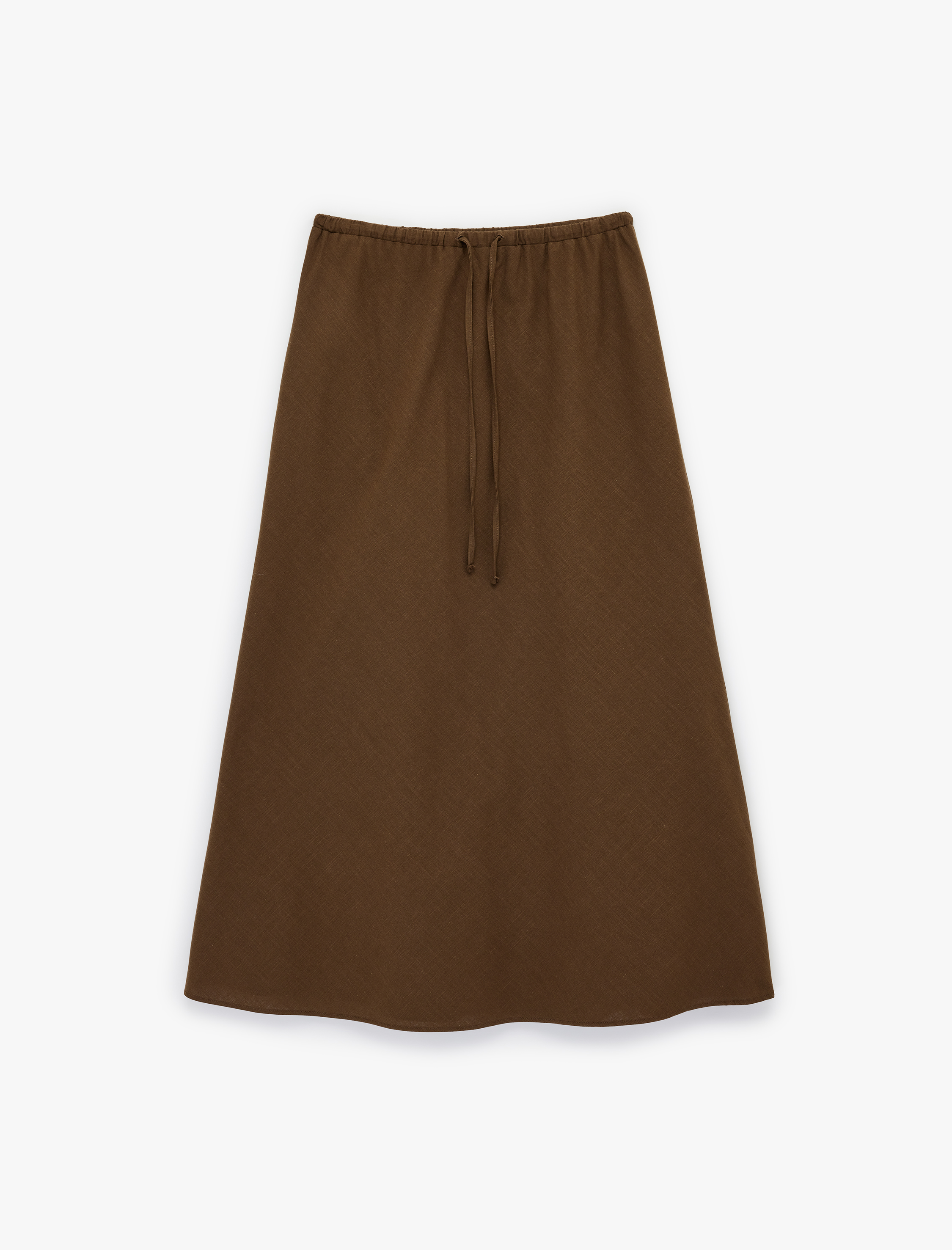   Pamuklu Beli Bağcıklı Uzun A Kesim Etek