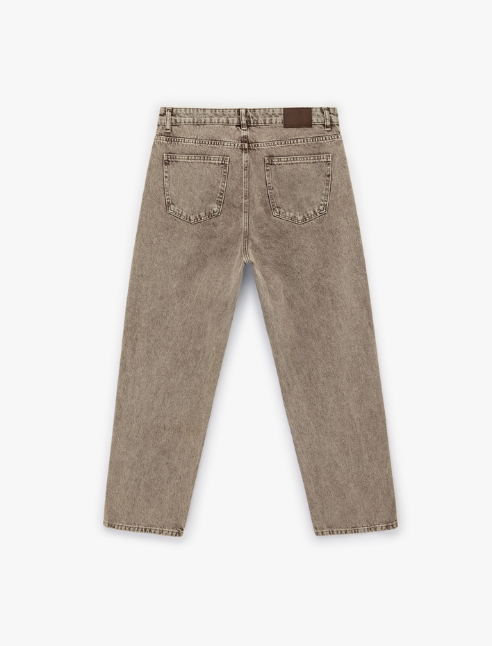  Pamuklu Bol Normal Bel Baggy Jean Pantolon