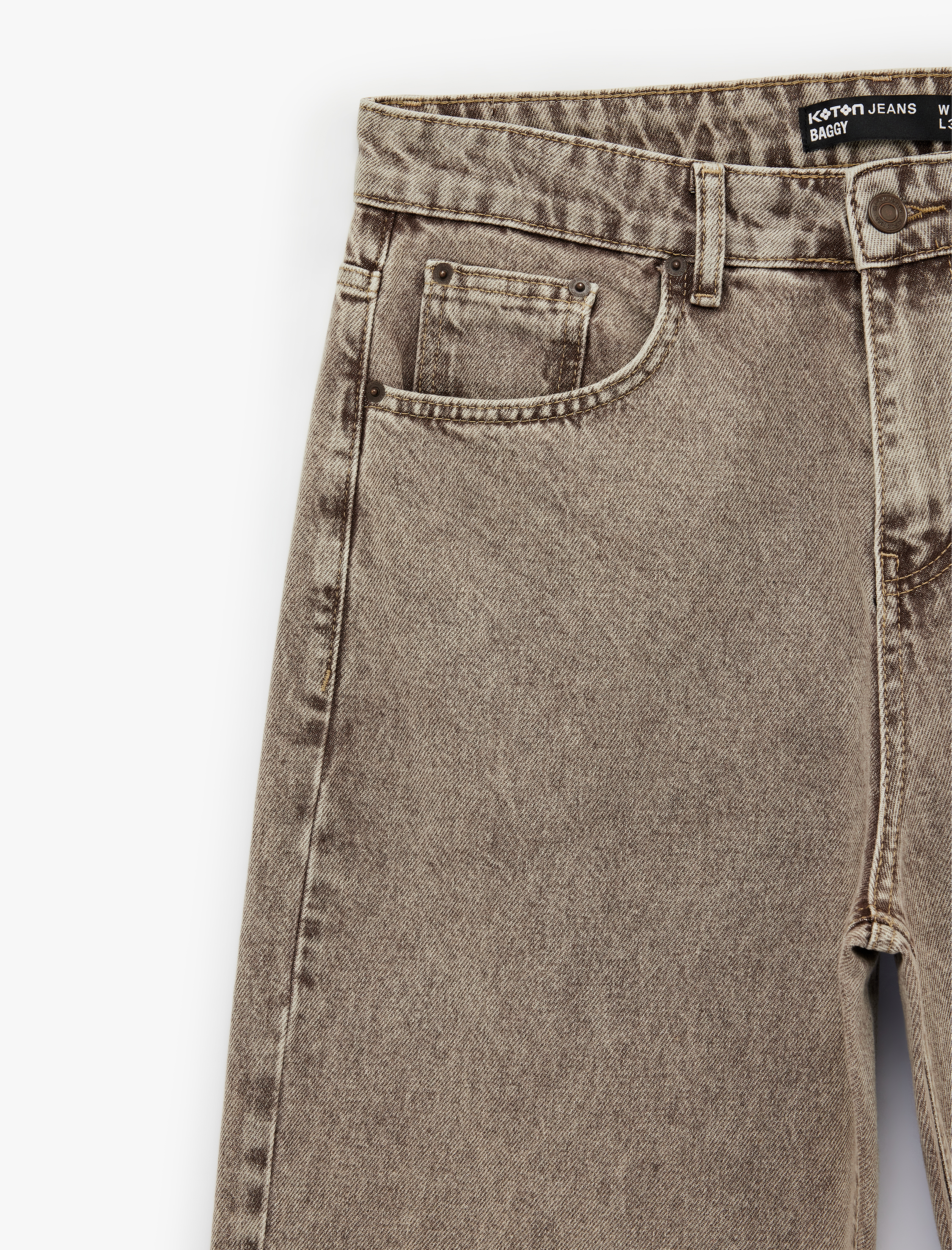   Pamuklu Bol Normal Bel Baggy Jean Pantolon