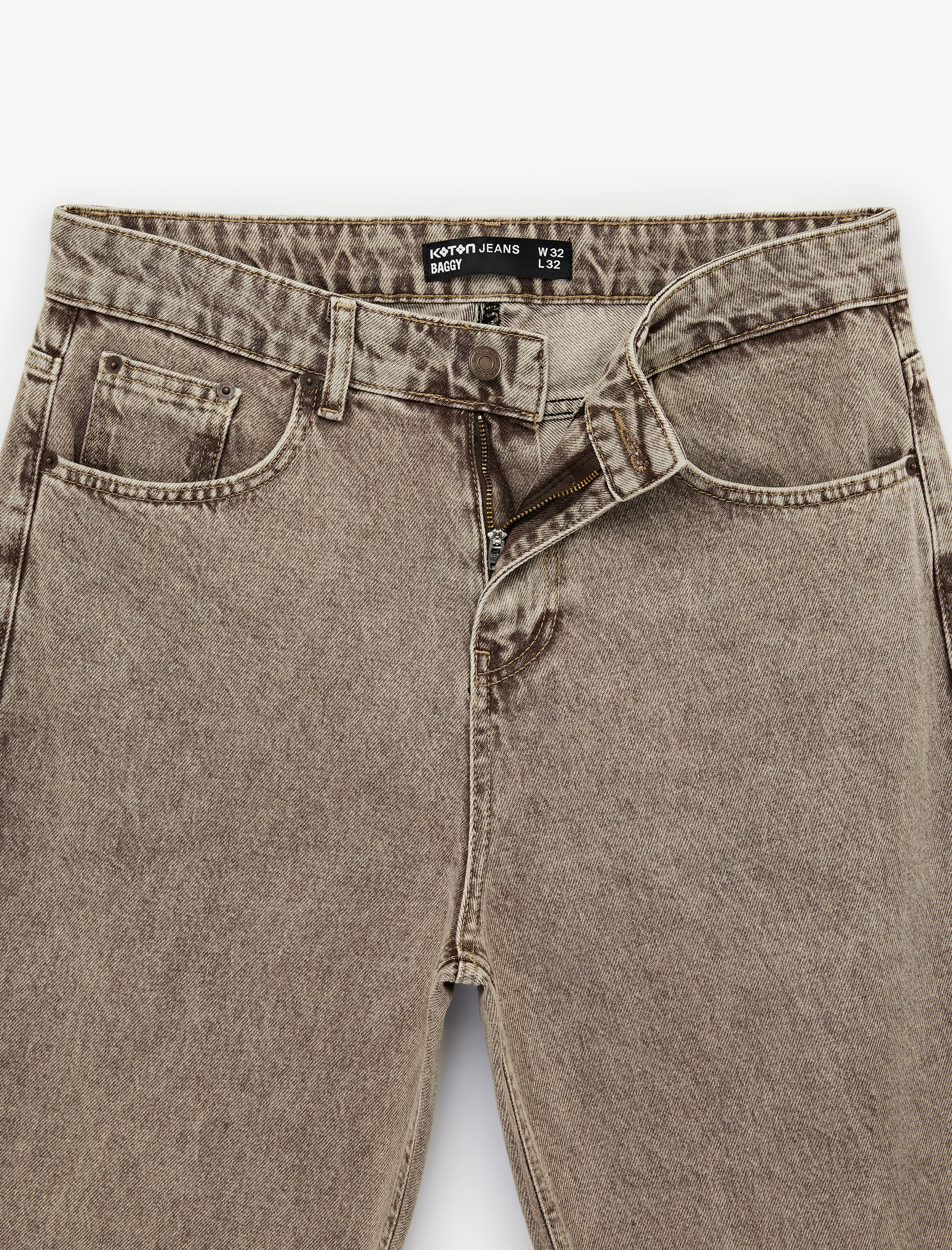   Pamuklu Bol Normal Bel Baggy Jean Pantolon