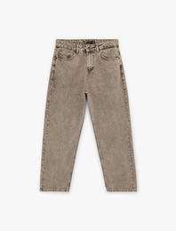 Pamuklu Bol Normal Bel Baggy Jean Pantolon