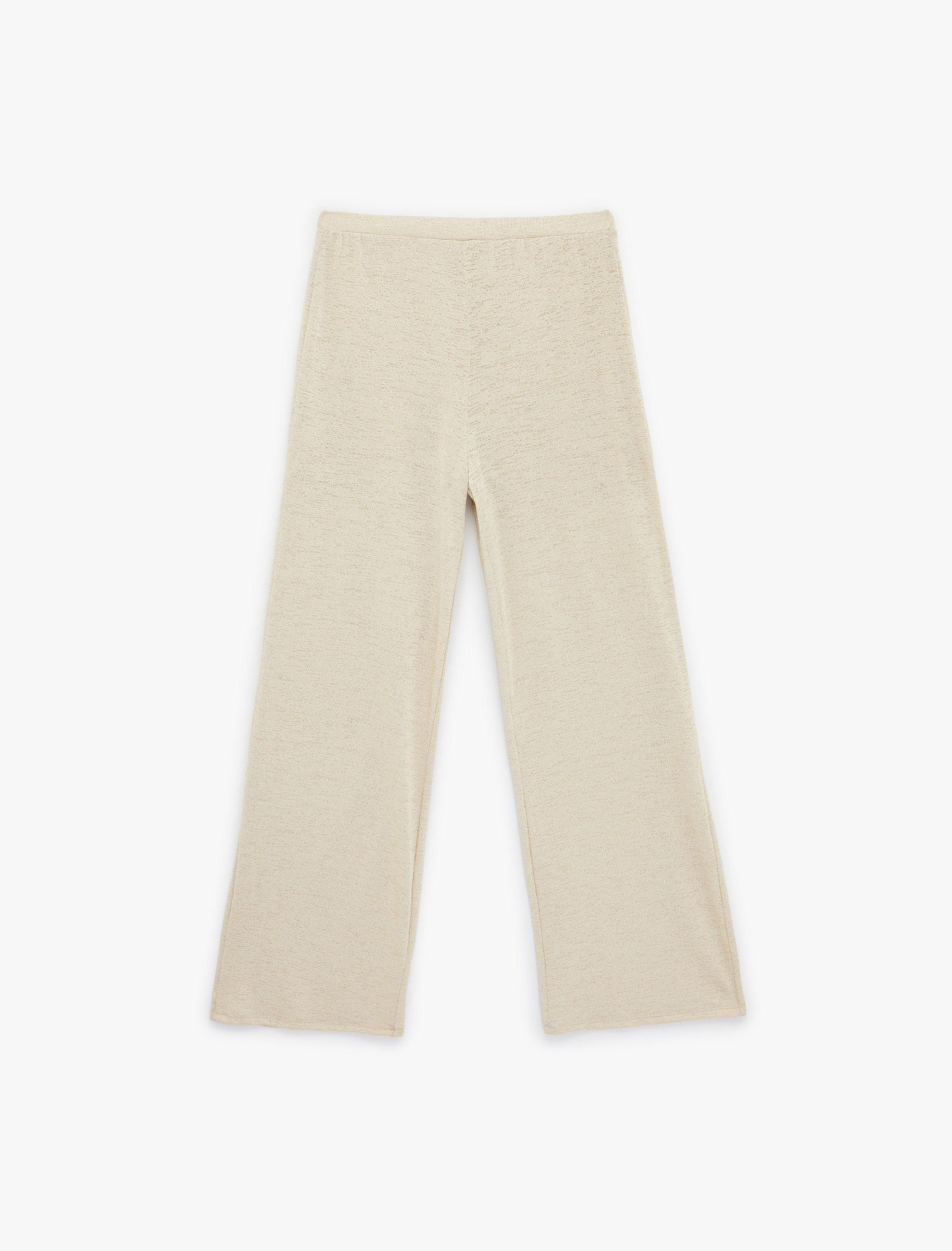   Normal Bel Düz Geniş Paça Pantolon