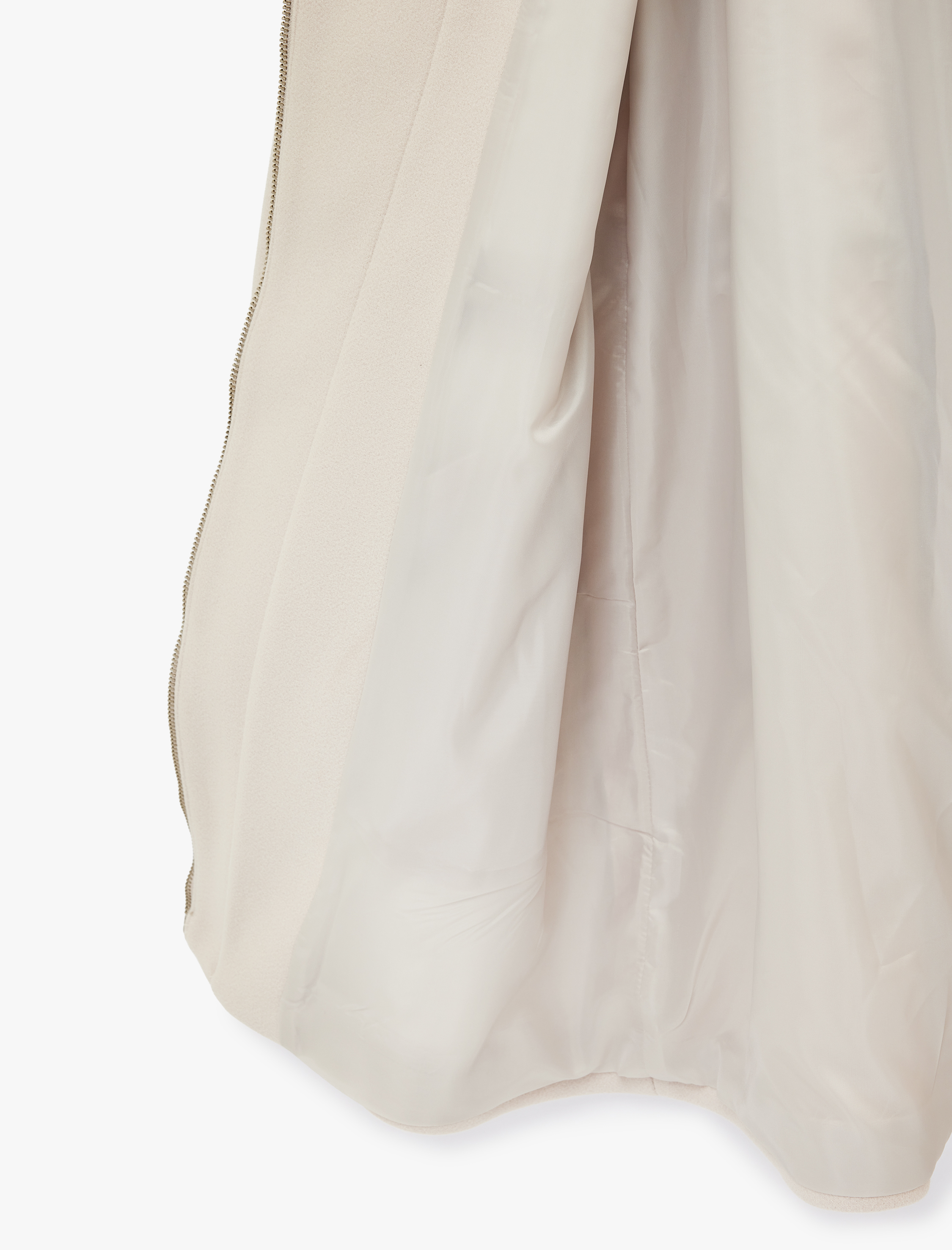   Uzun Kollu Cepli Bağlama Detaylı Suni Kürk Kapüşon Detaylı Kaşe Kaban