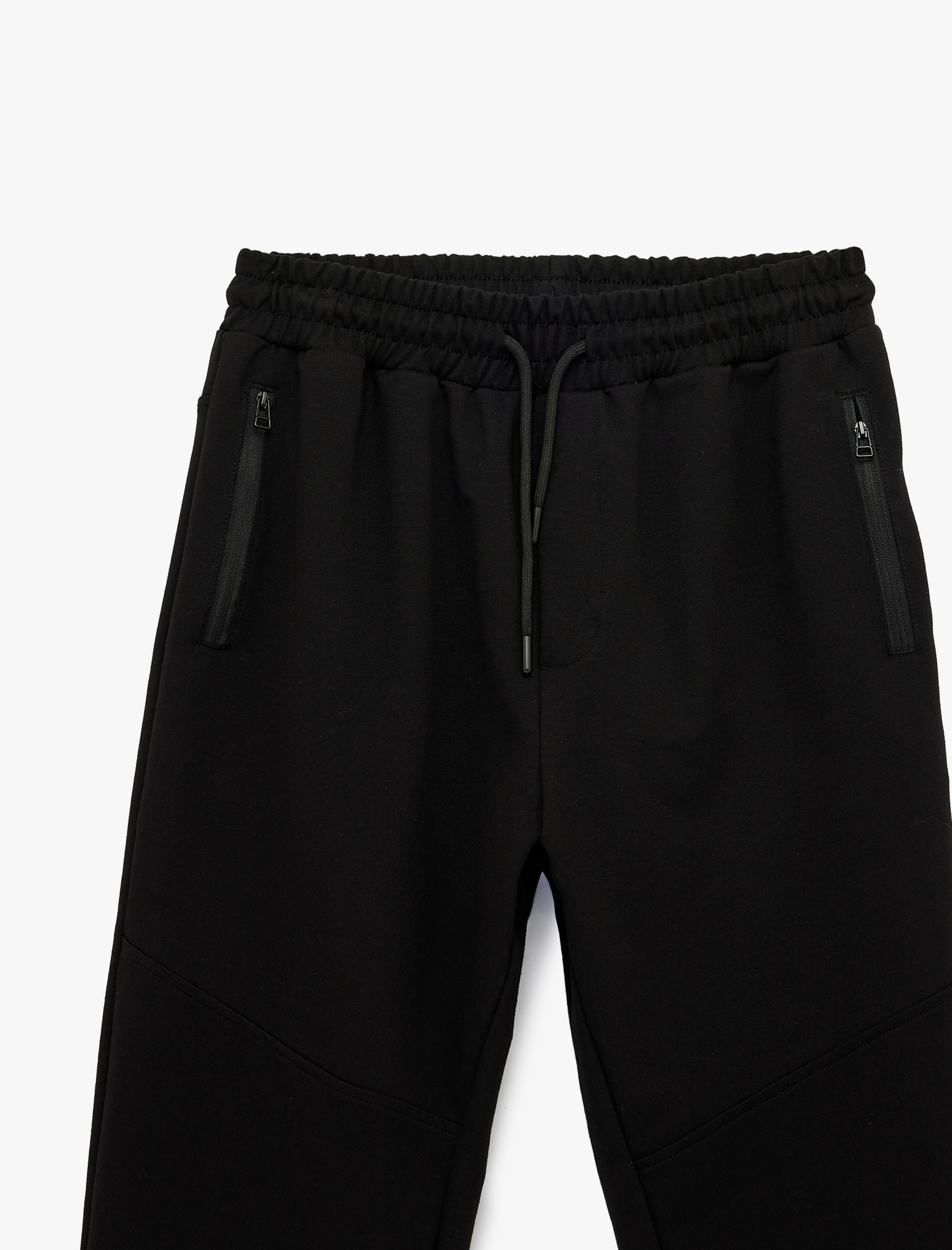   Regular Fit Fermuarlı Cepli Pamuklu Beli Bağcıklı Jogger Eşofman Altı