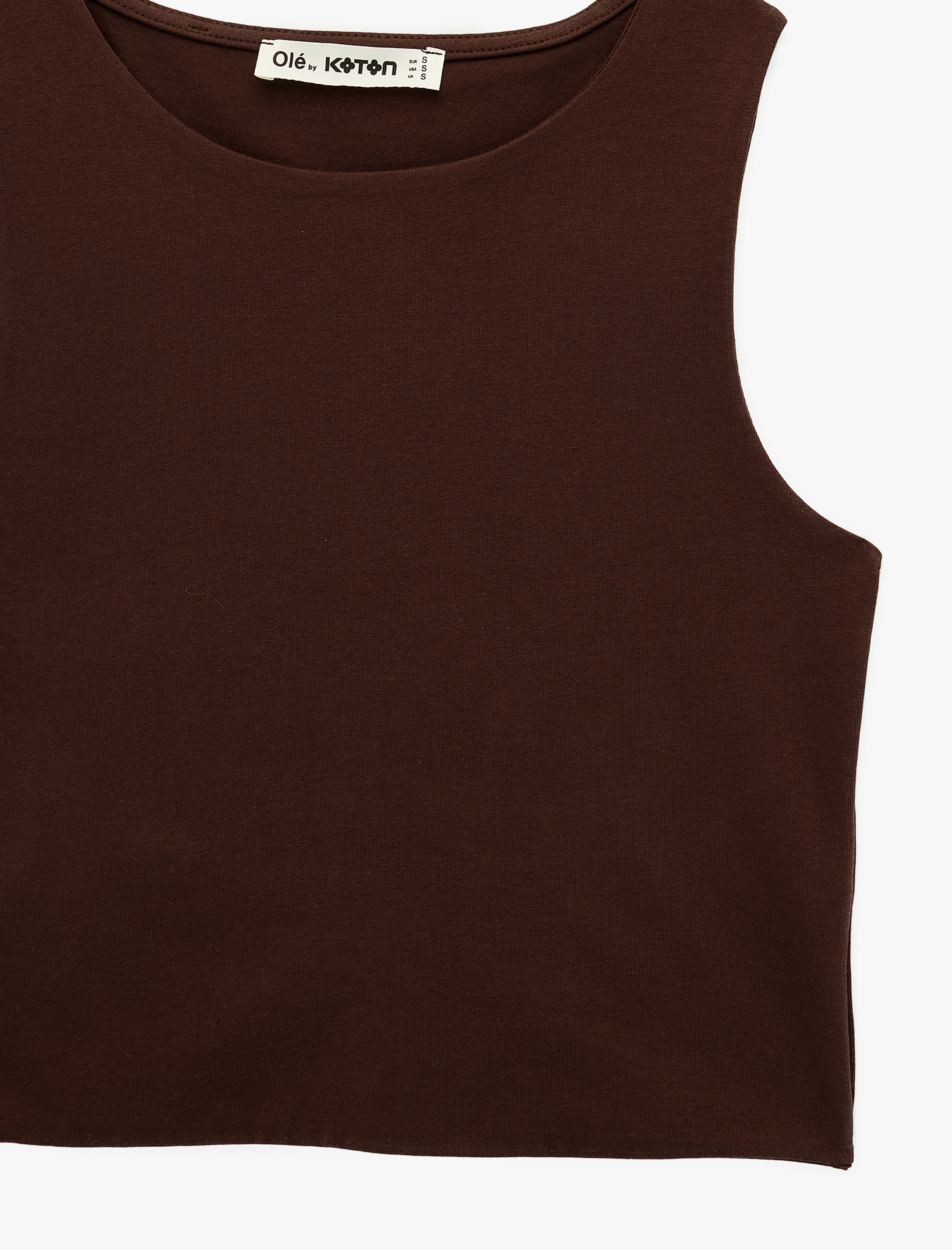   Kolsuz Bisiklet Yaka Slim Fit Crop Bluz