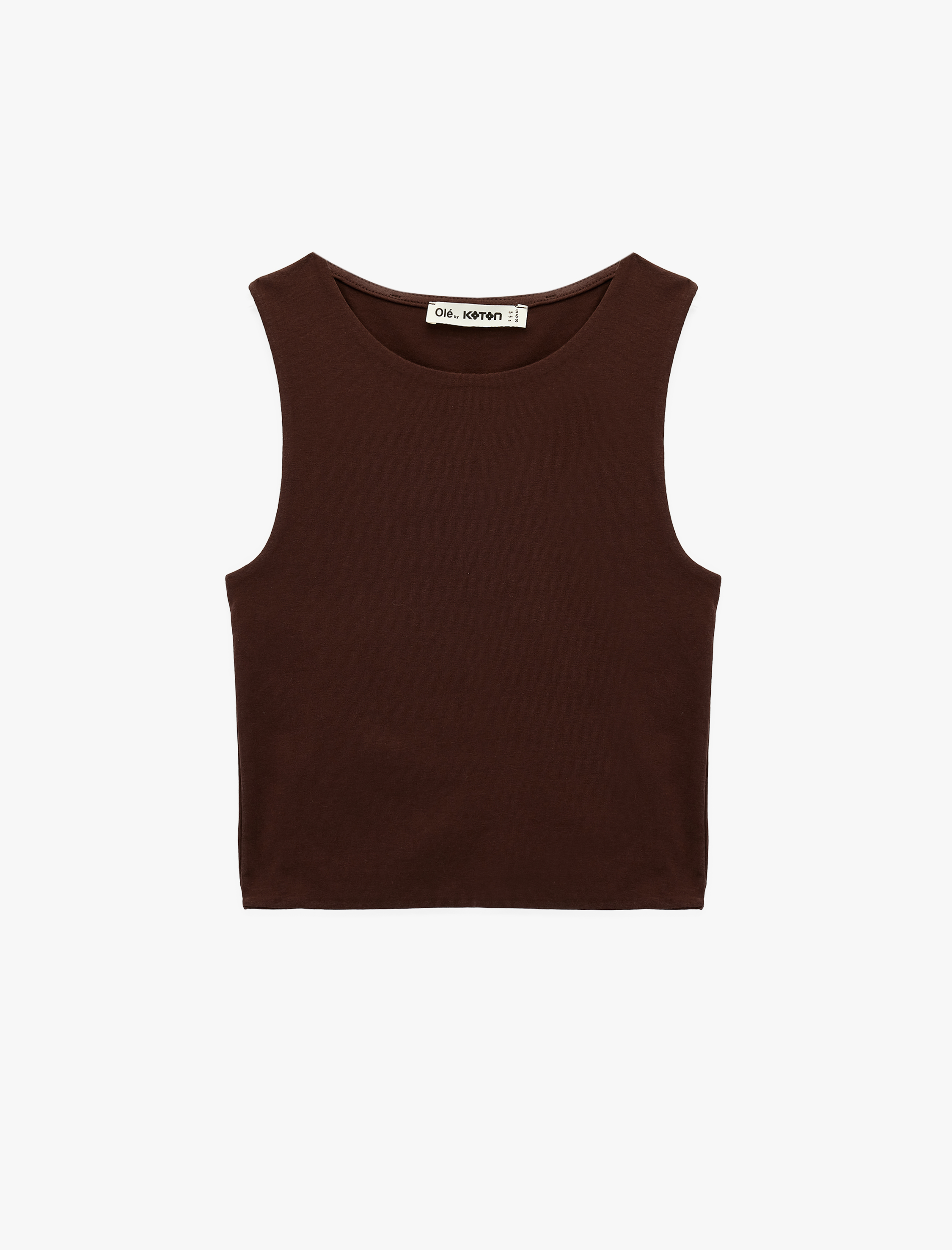   Kolsuz Bisiklet Yaka Slim Fit Crop Bluz