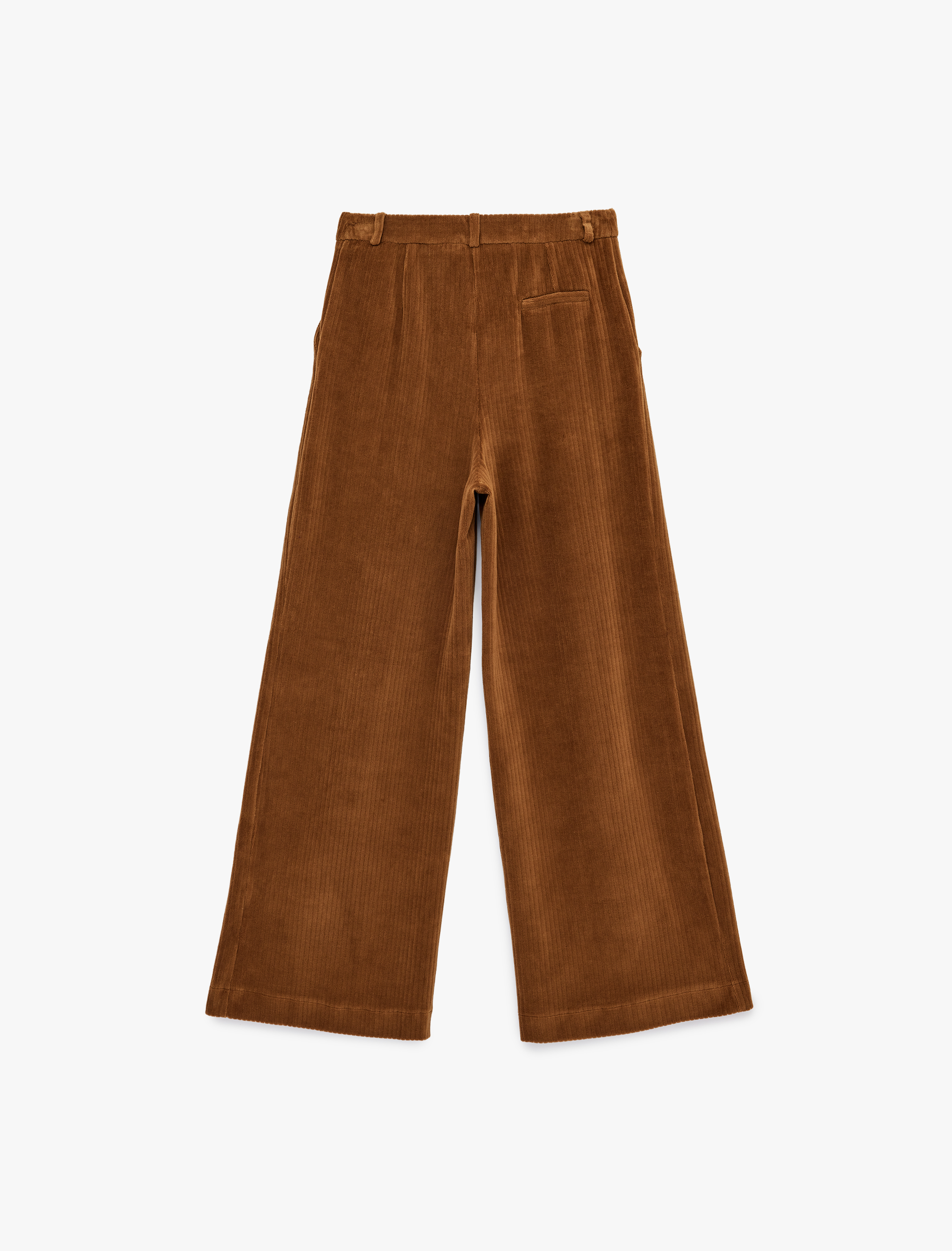   Koton X Sibil Çetinkaya - Cepli Pile Detaylı Geniş Paça Kadife Pantolon