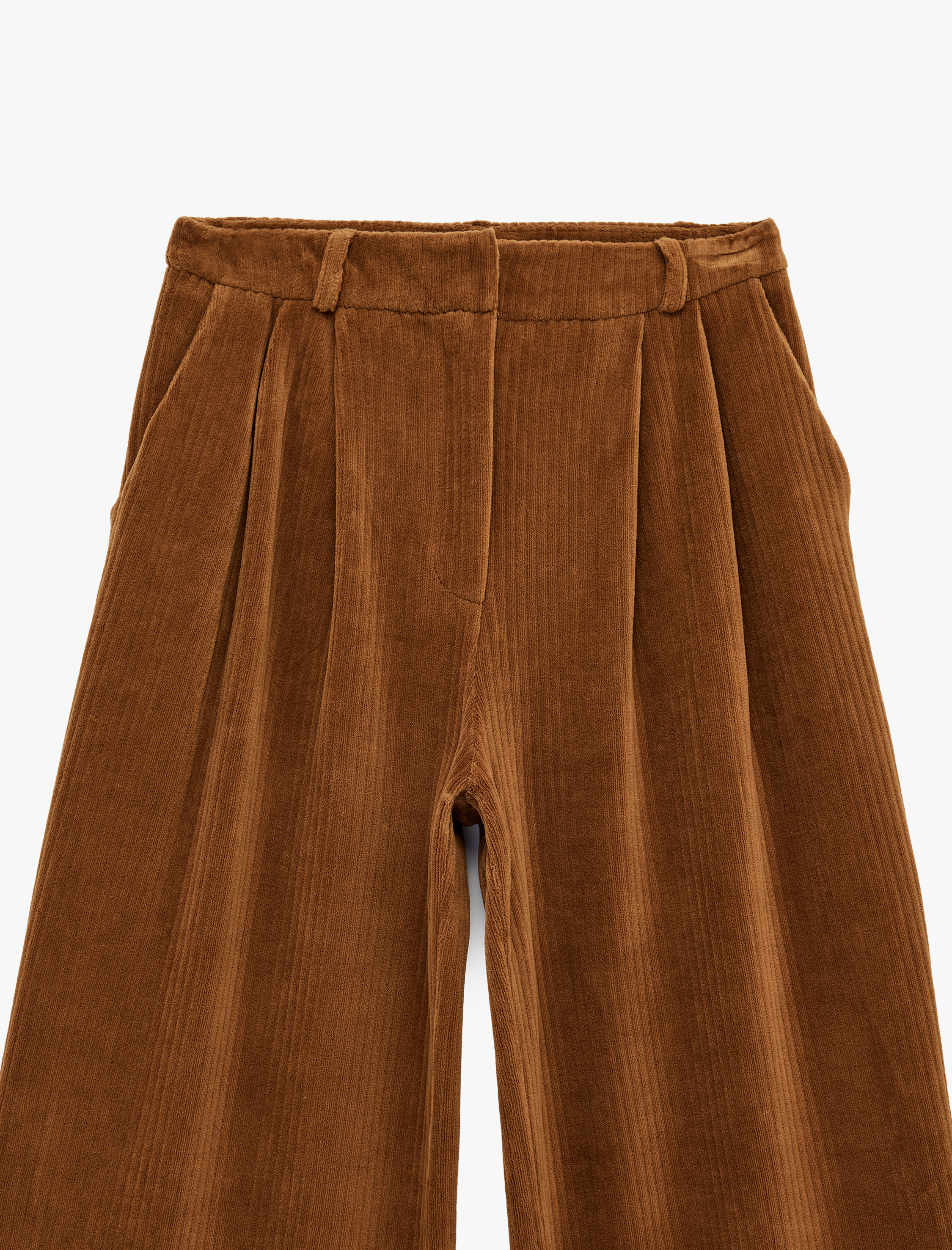   Koton X Sibil Çetinkaya - Cepli Pile Detaylı Geniş Paça Kadife Pantolon