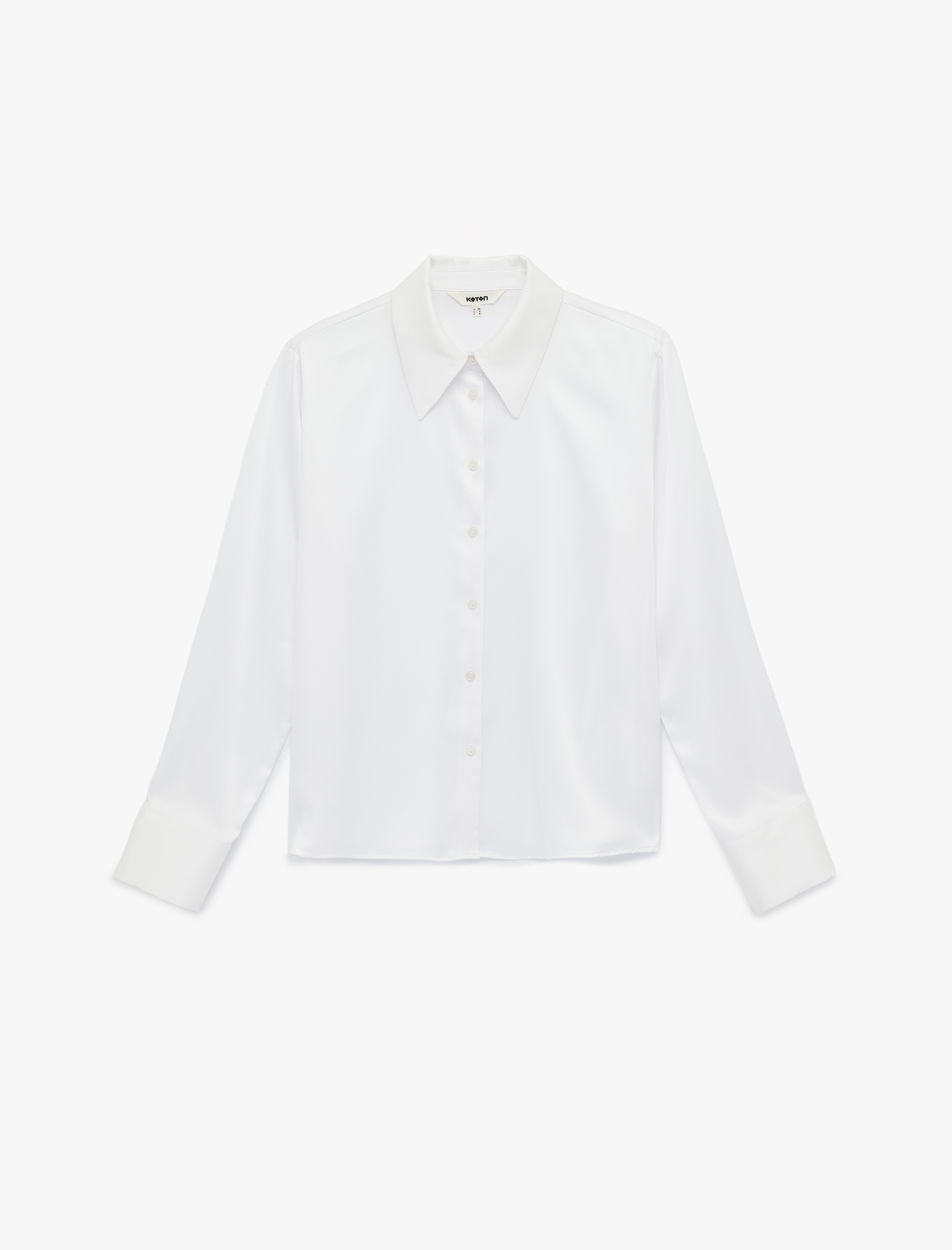   Slim Fit Uzun Kollu Düğmeli Klasik Yaka Saten Gömlek