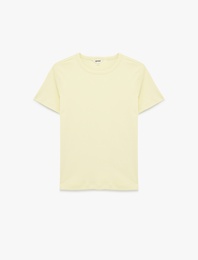 Slim Fit Pamuklu Kısa Kollu Bisiklet Yaka Basic Tişört