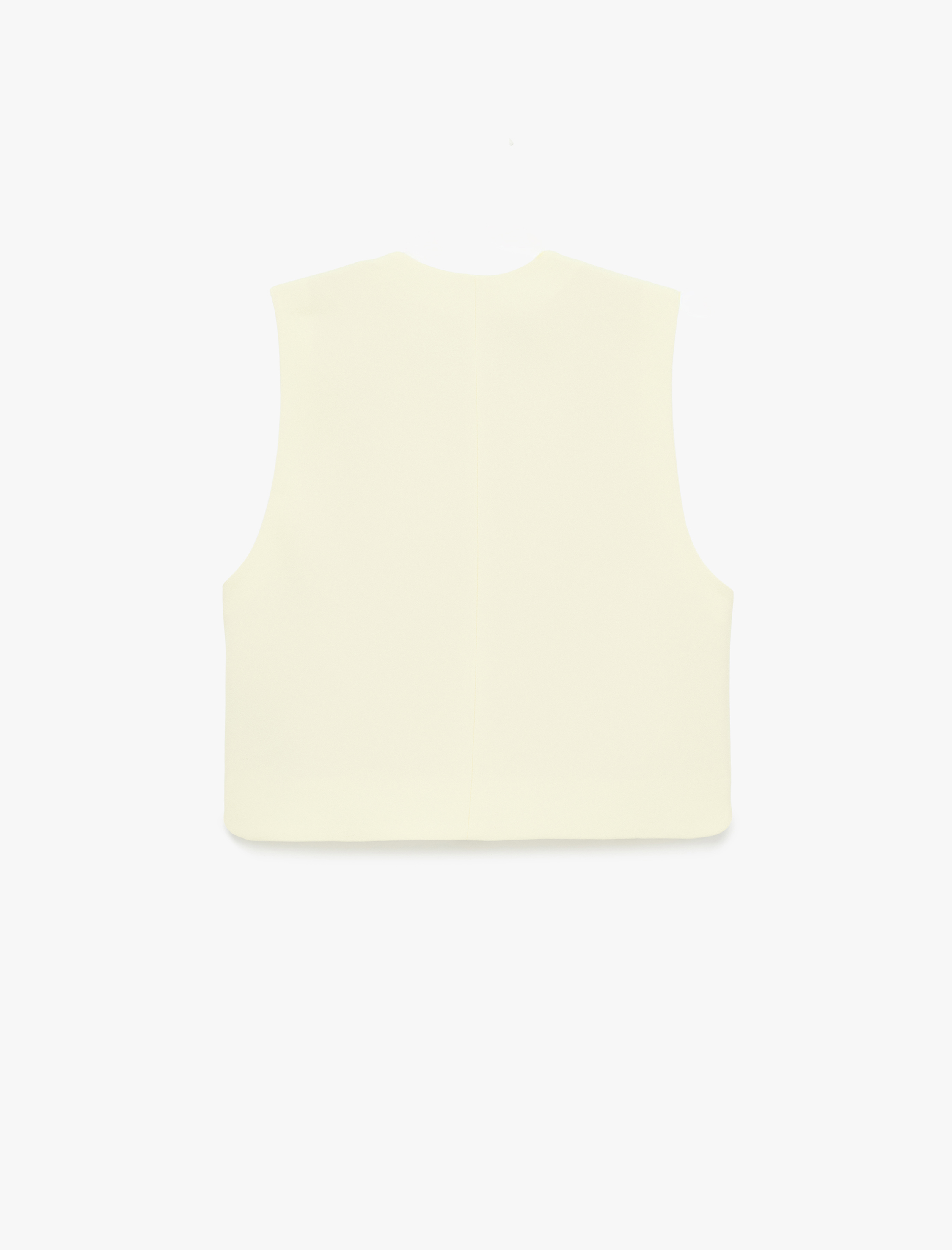   Düğmeli Bisiklet Yaka Kolsuz Crop Yelek