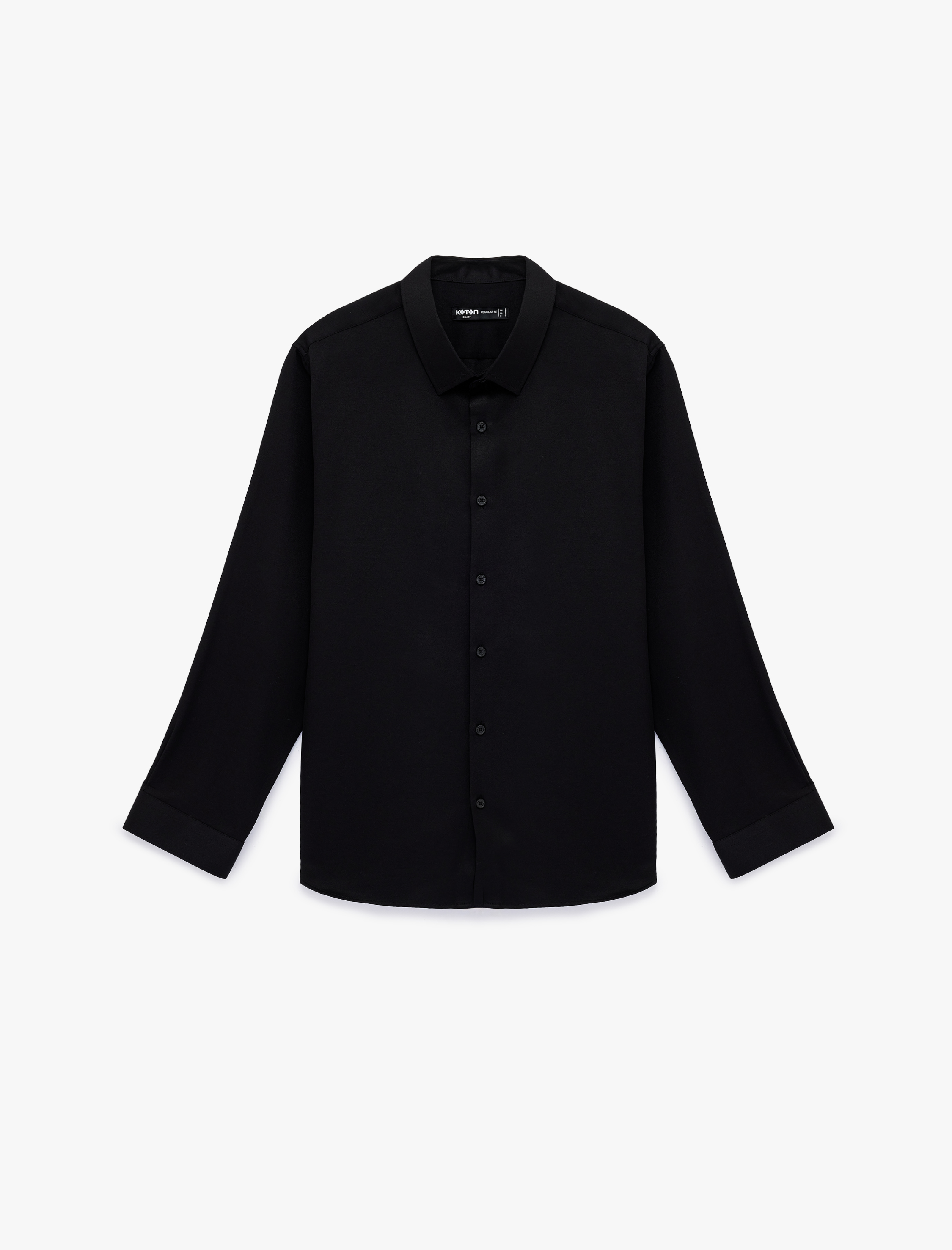   Regular Fit Uzun Kollu Düğmeli Klasik Yarım İtalyan Yaka Gömlek