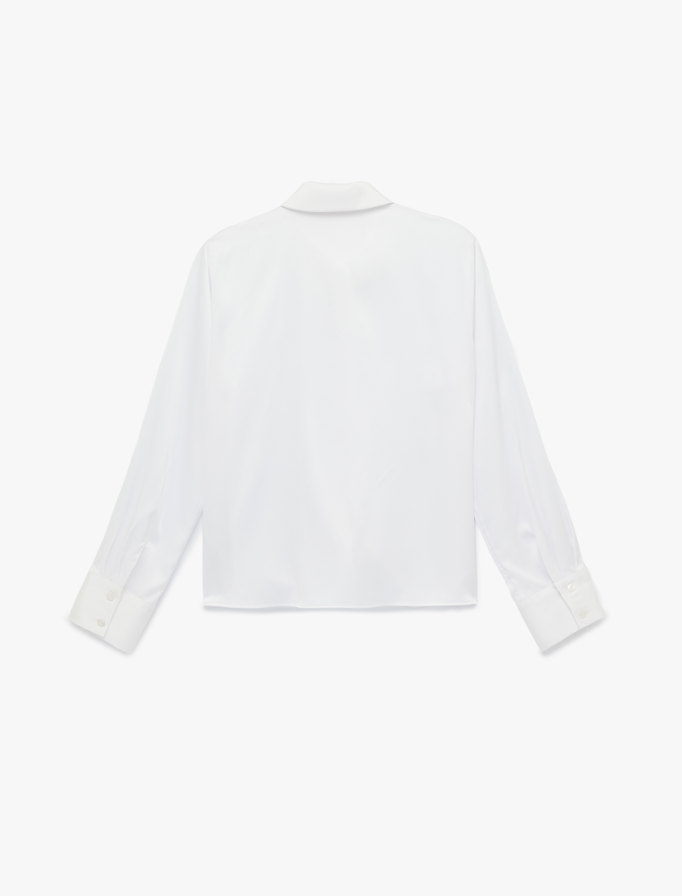   Slim Fit Uzun Kollu Düğmeli Klasik Yaka Saten Gömlek