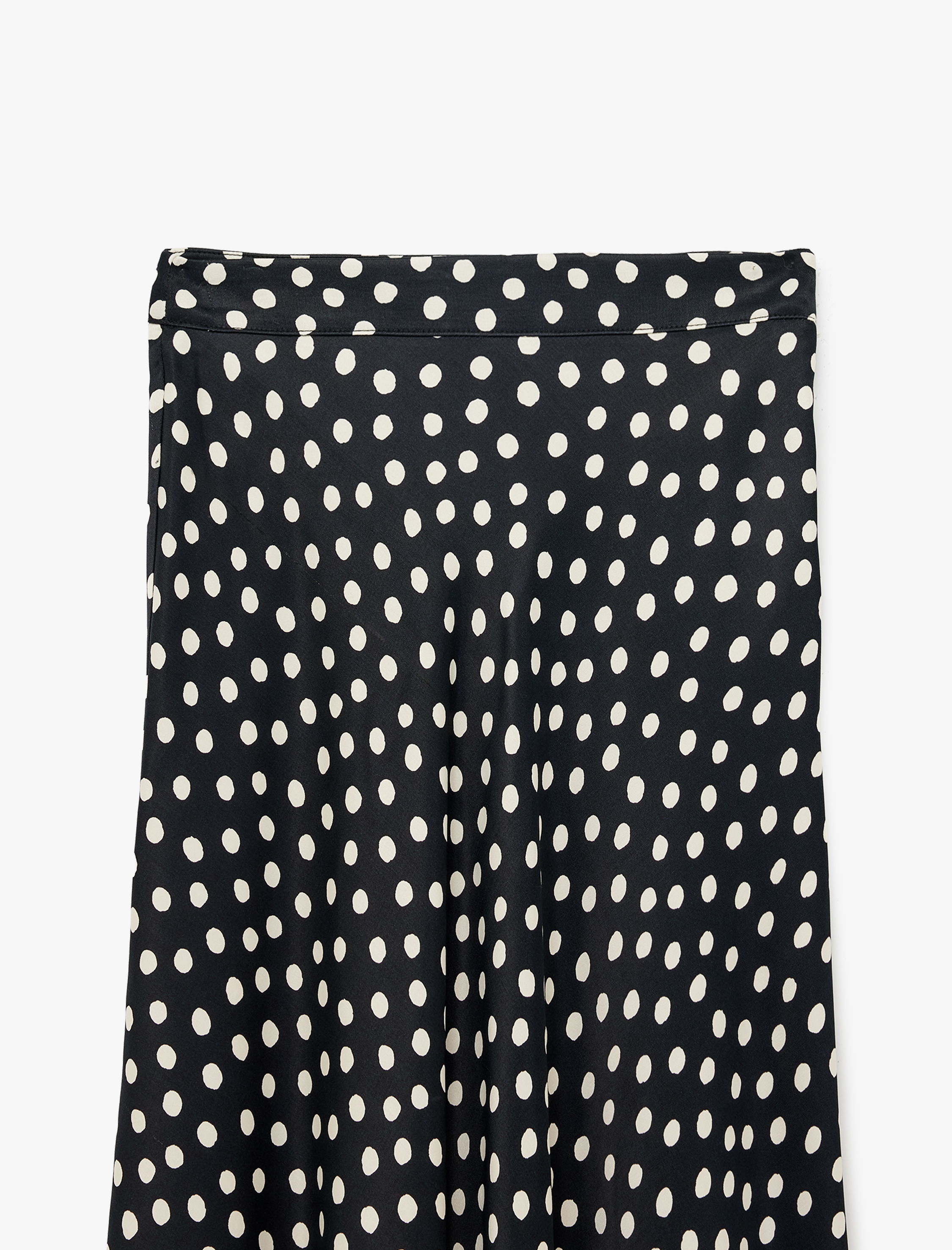   Normal Bel Puantiyeli Viskon Midi Çan Etek