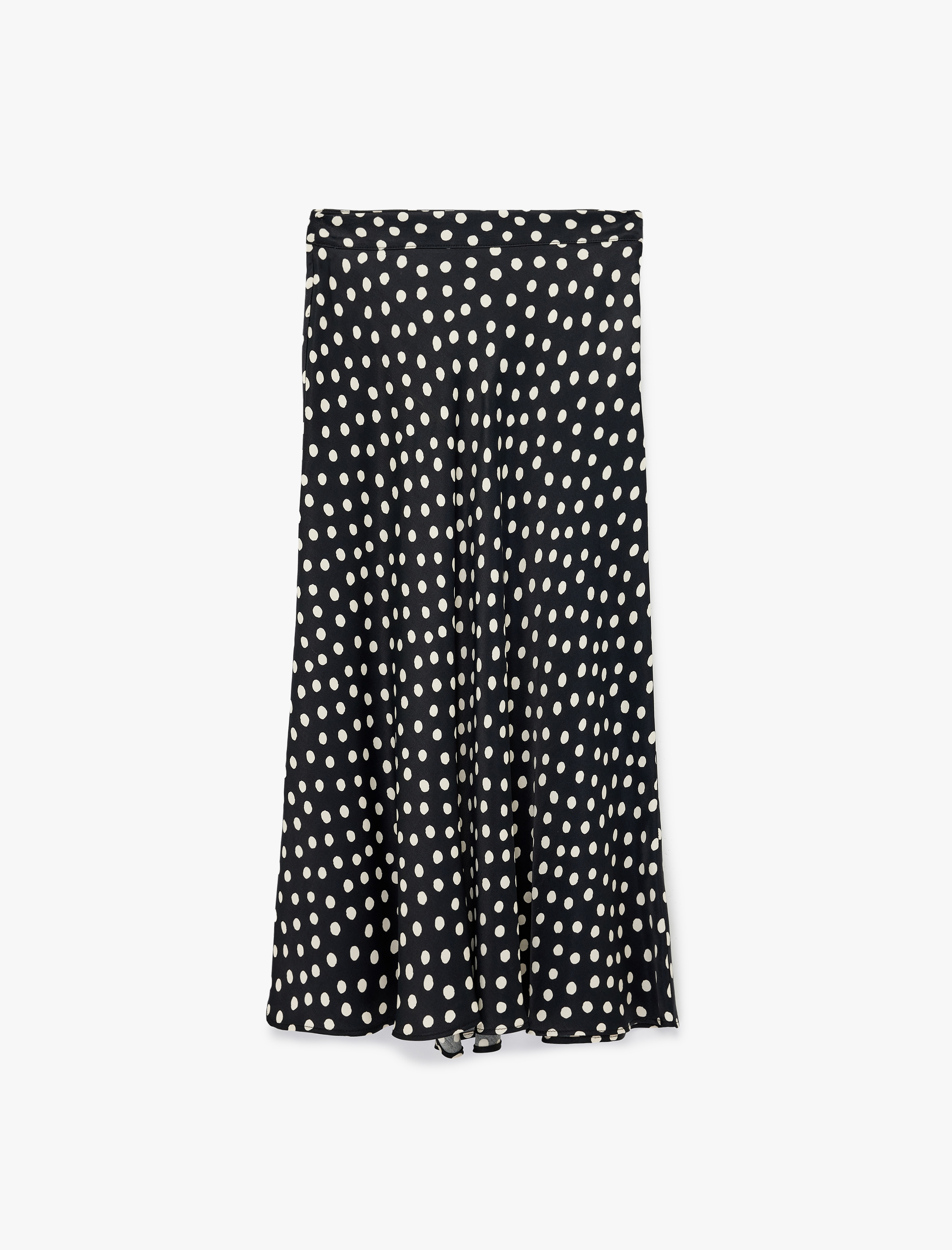   Normal Bel Puantiyeli Viskon Midi Çan Etek