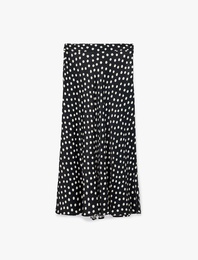 Normal Bel Puantiyeli Viskon Midi Çan Etek