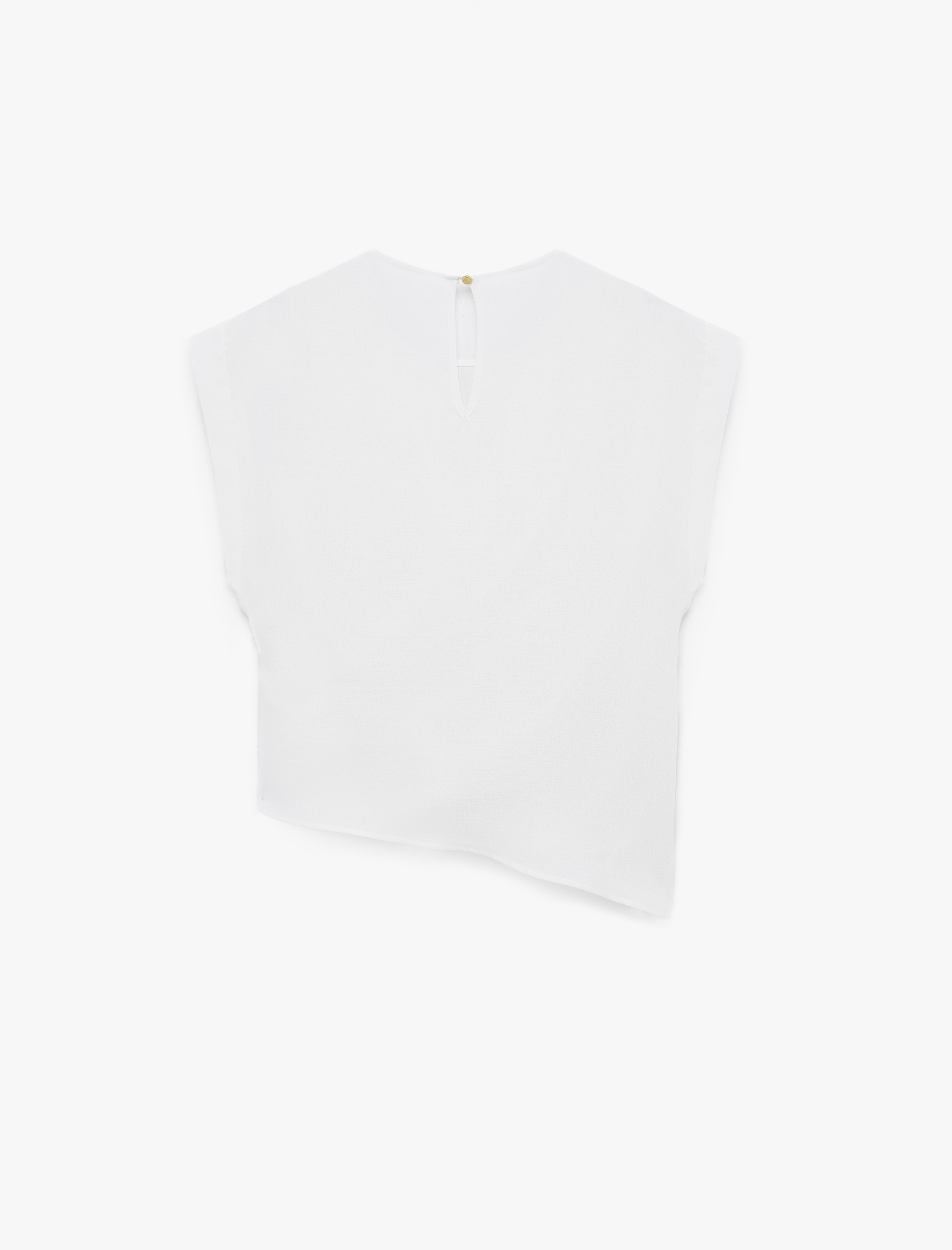   Drapeli Bisiklet Yaka Asimetrik Kolsuz Bluz