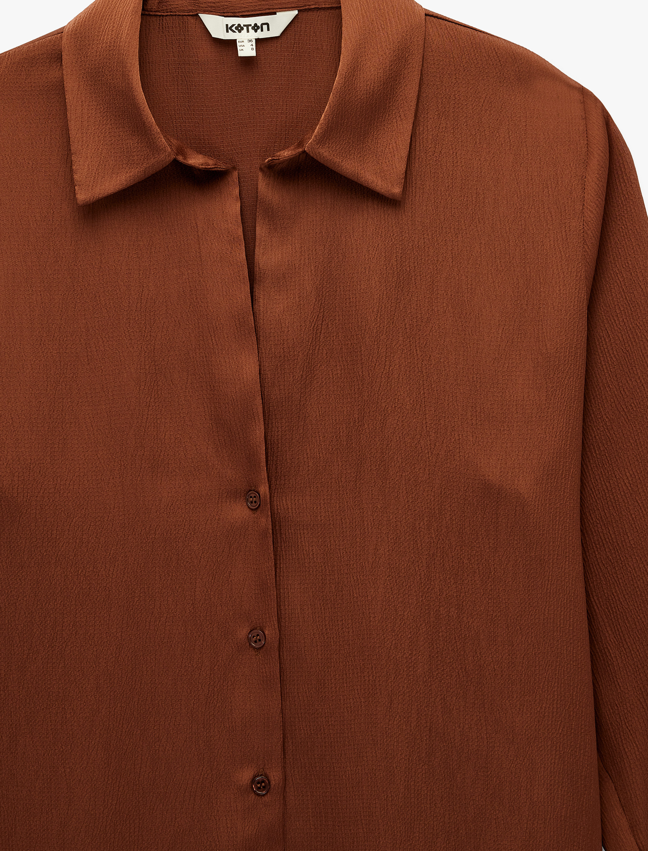   Regular Fit Uzun Kollu Klasik Yaka Saten Gömlek