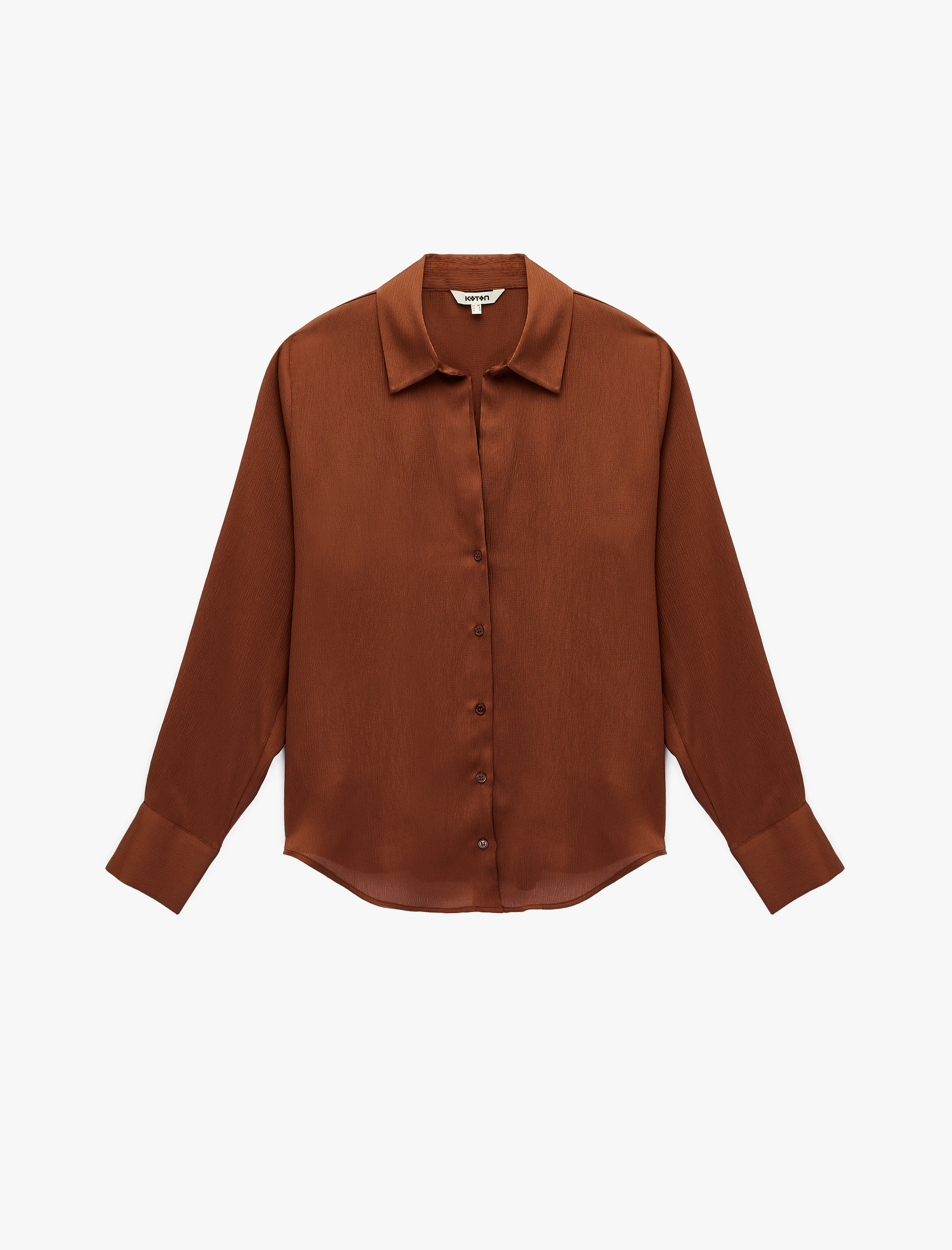   Regular Fit Uzun Kollu Klasik Yaka Saten Gömlek