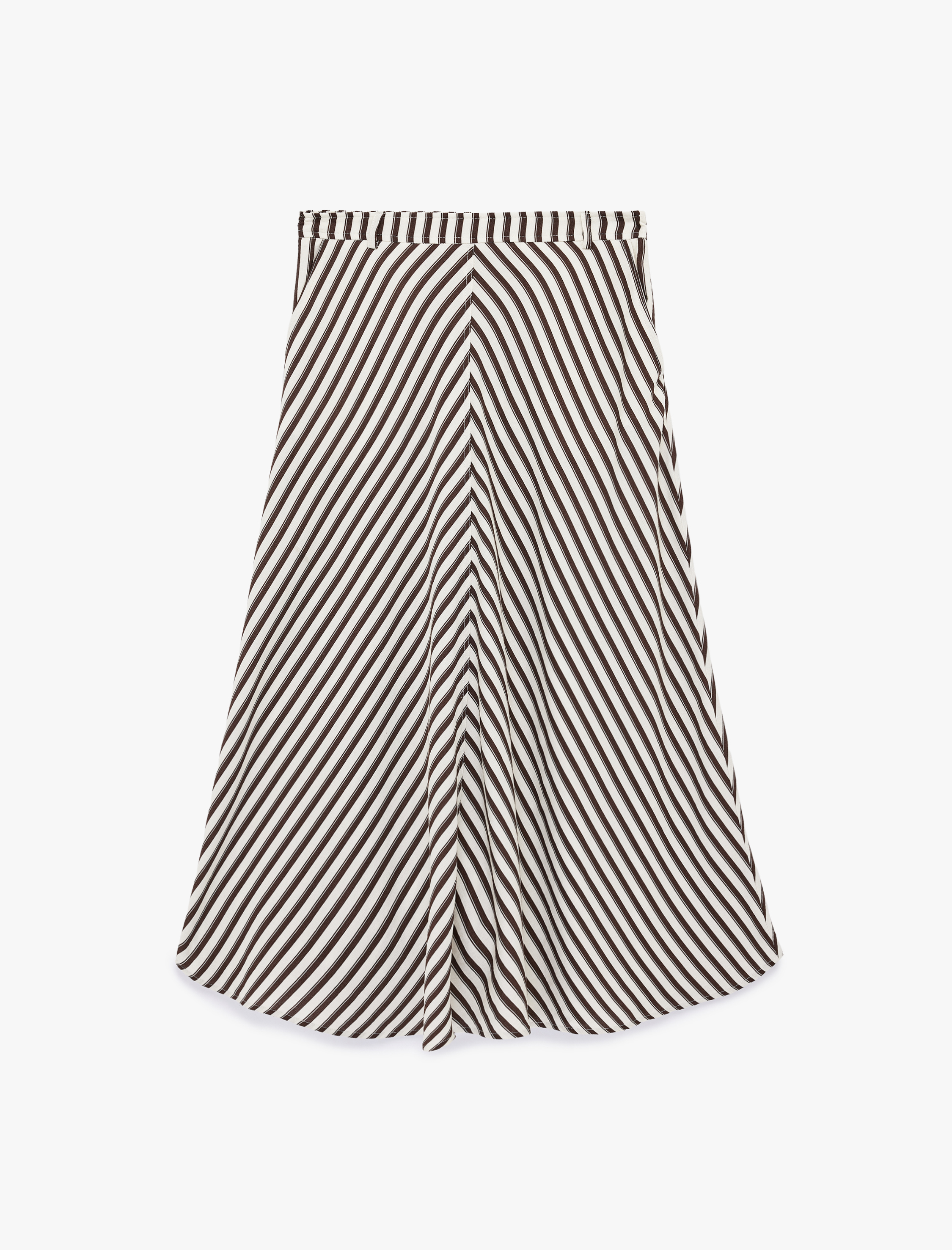   Balık Kesim Viskon Karışımlı Uzun Çizgili Etek