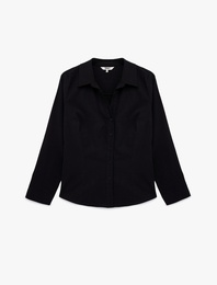 Regular Fit Uzun Kollu Düğmeli Klasik Yaka Gömlek