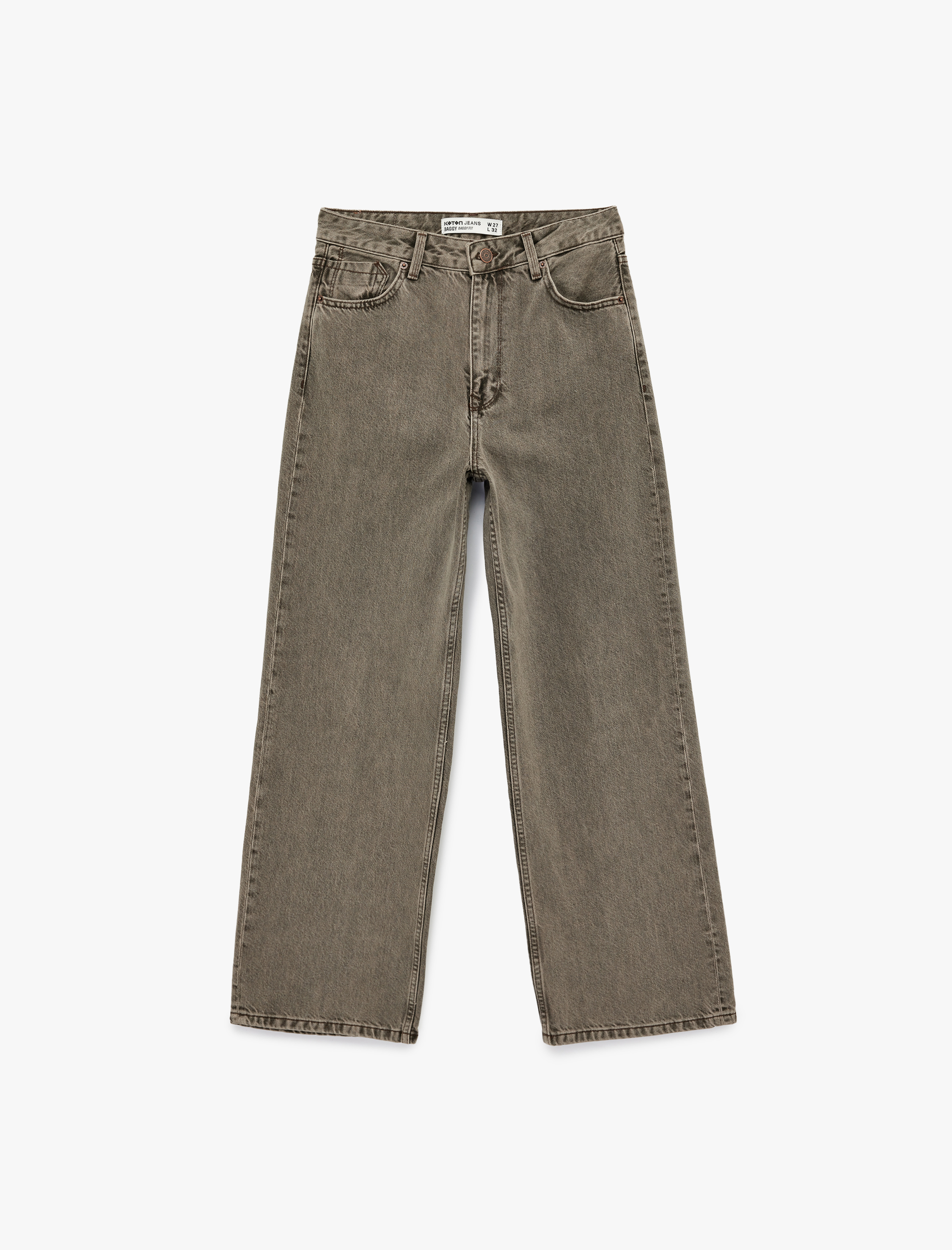   Rahat Kalıp Yıkamalı Düğmeli Cepli Baggy Denim Pantolon - Baggy Jeans