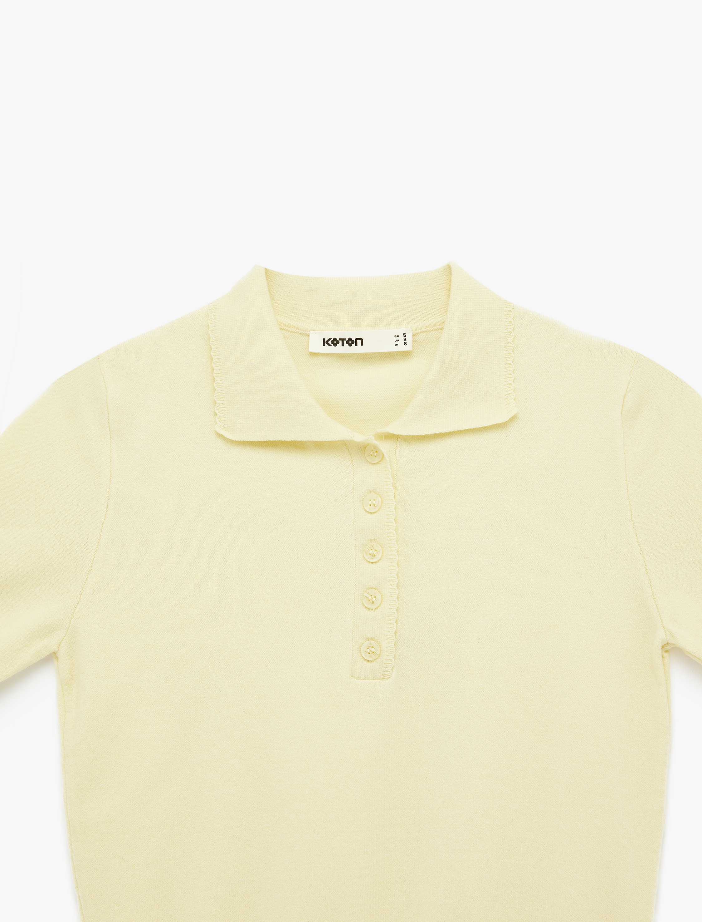   Düğmeli Kısa Kollu Polo Yaka Triko Kazak